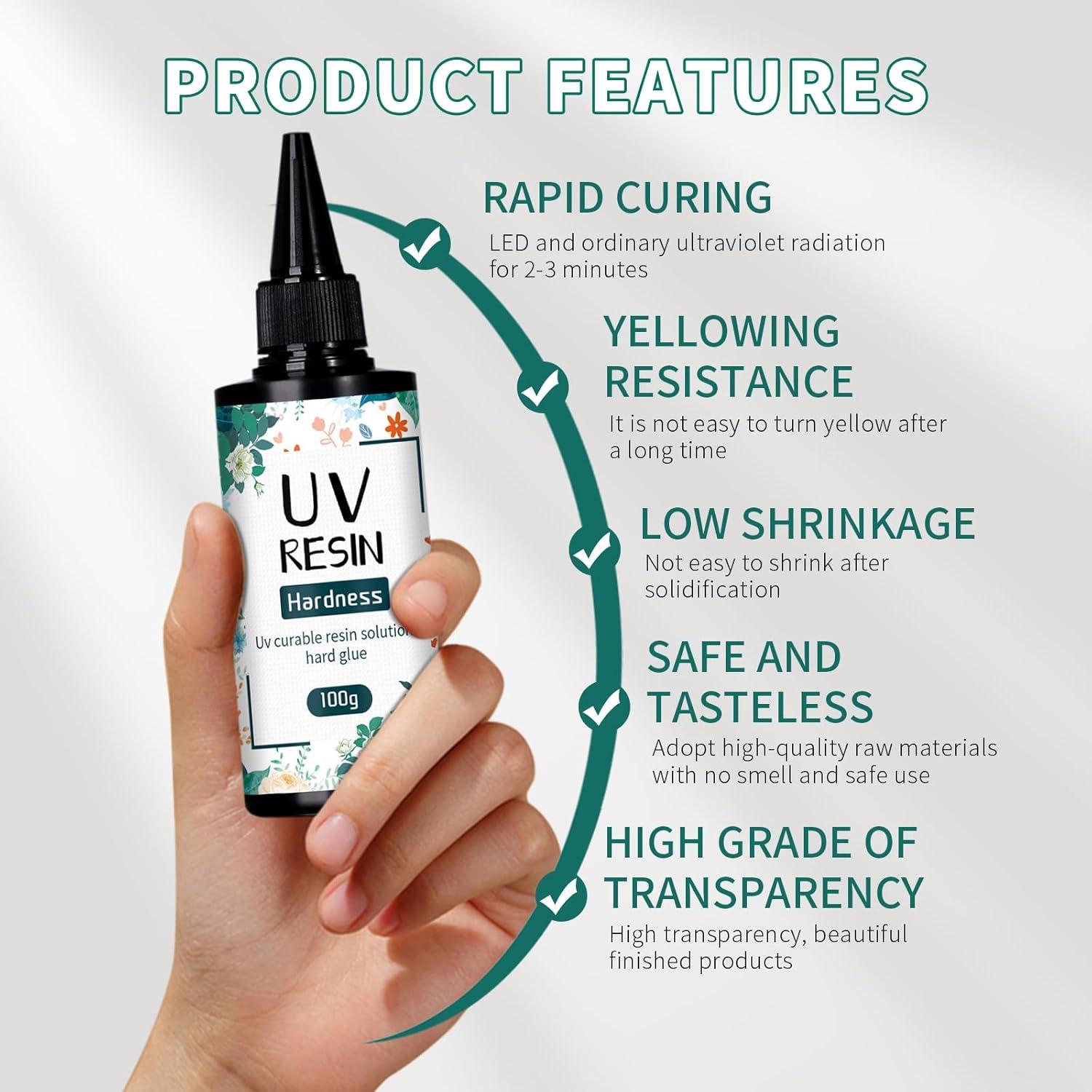 Resina UV Mejorada Anergoo 400g para Joyería y Manualidades