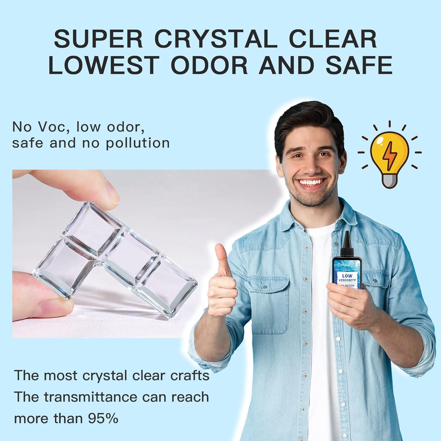 Resina UV Baja Viscosidad 300g JDiction Cristalina para Manualidades