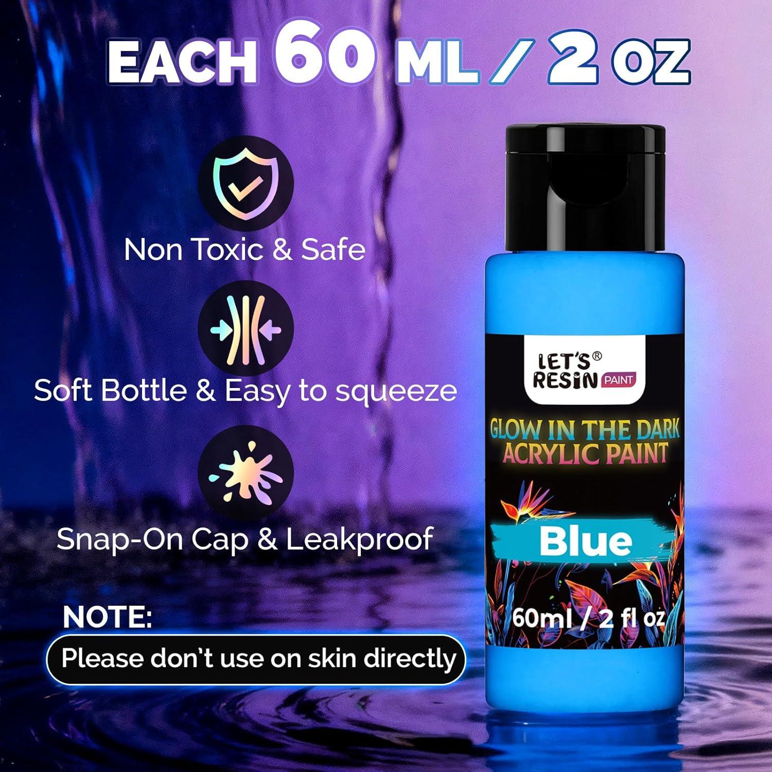 Set de Pintura Acrílica Fluorescente LET'S RESIN 14 Colores 60ml