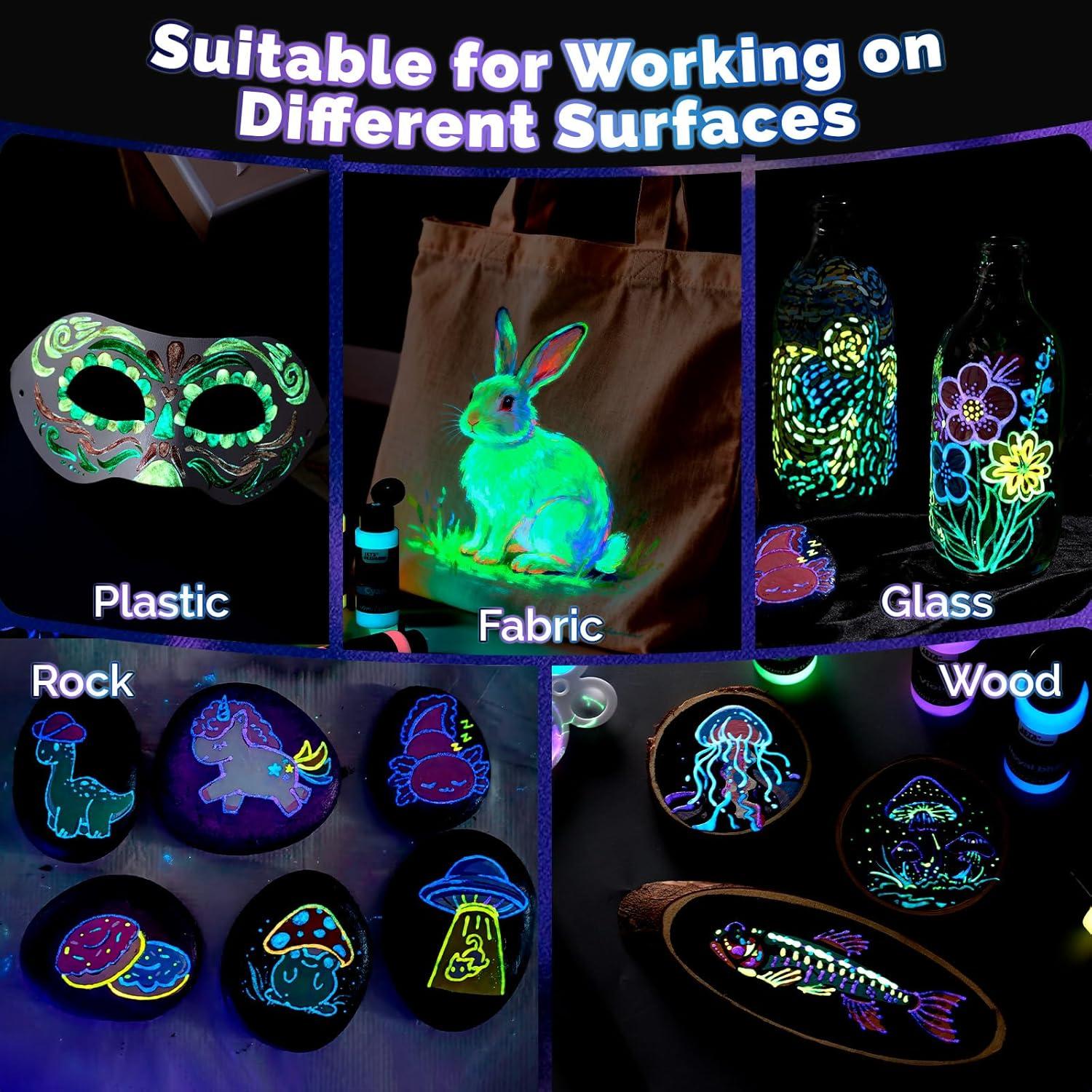 Set de Pintura Acrílica Fluorescente LET'S RESIN 14 Colores 60ml