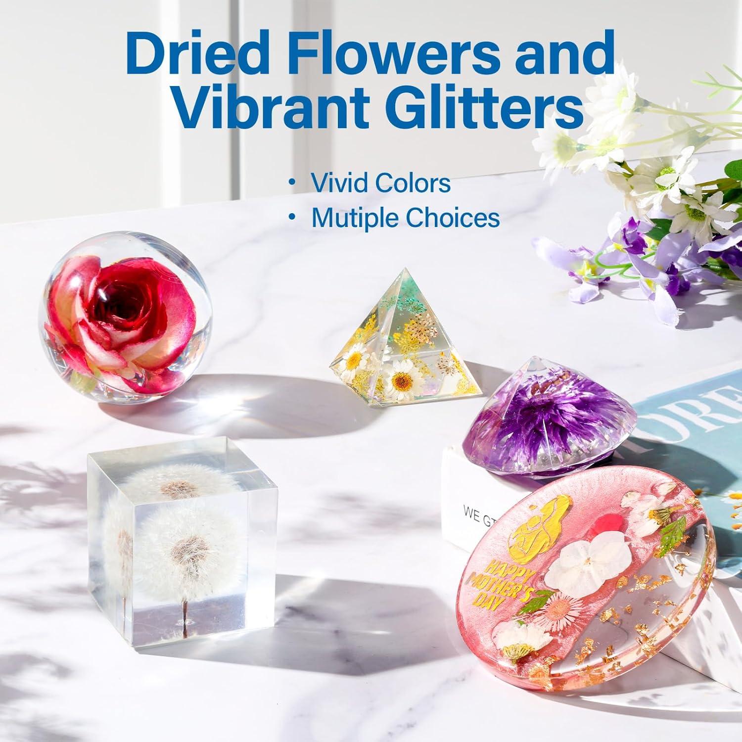 Kit de Resina Epoxy Completo LET'S RESIN 16oz con Moldes y Flores