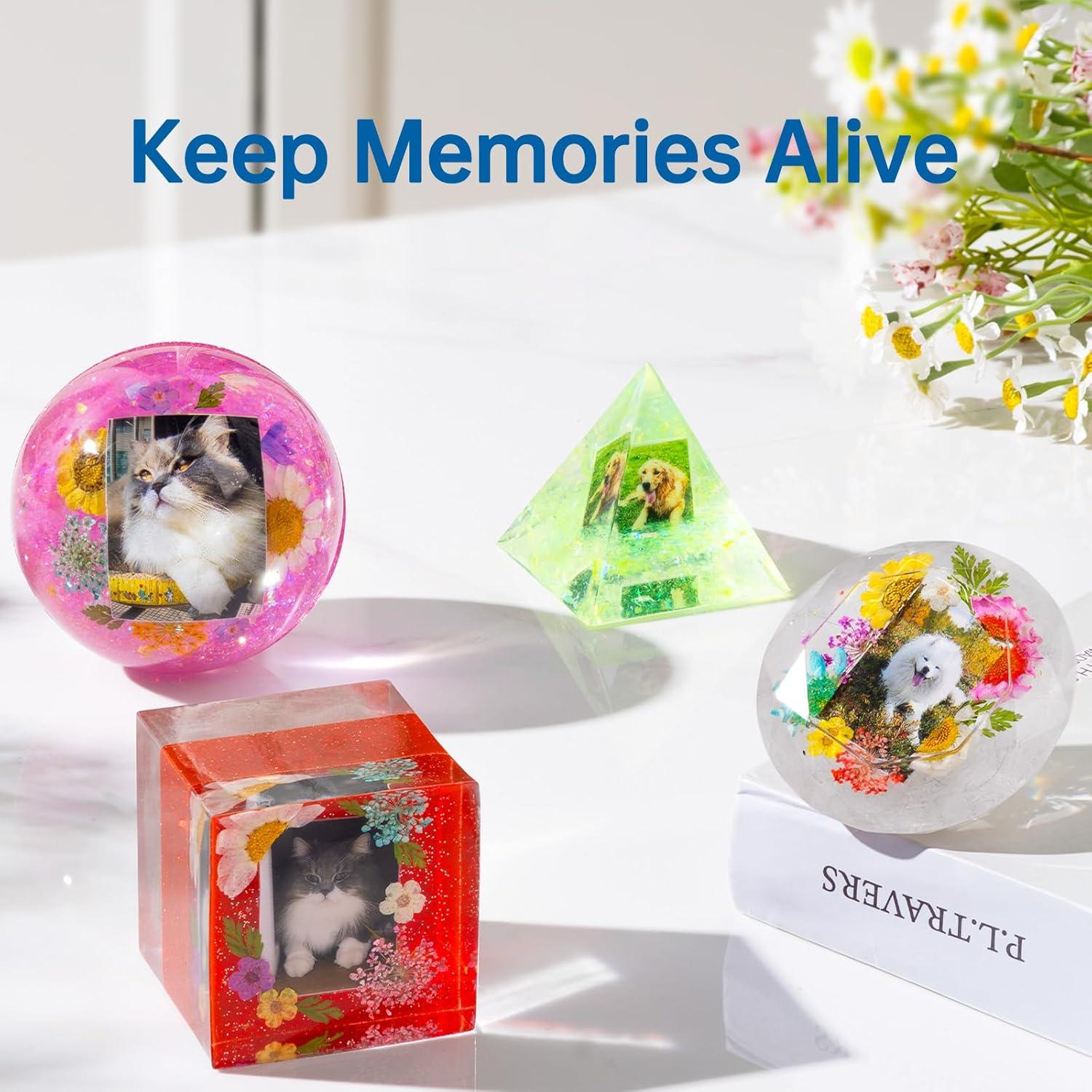 Kit de Resina Epoxy Completo LET'S RESIN 16oz con Moldes y Flores