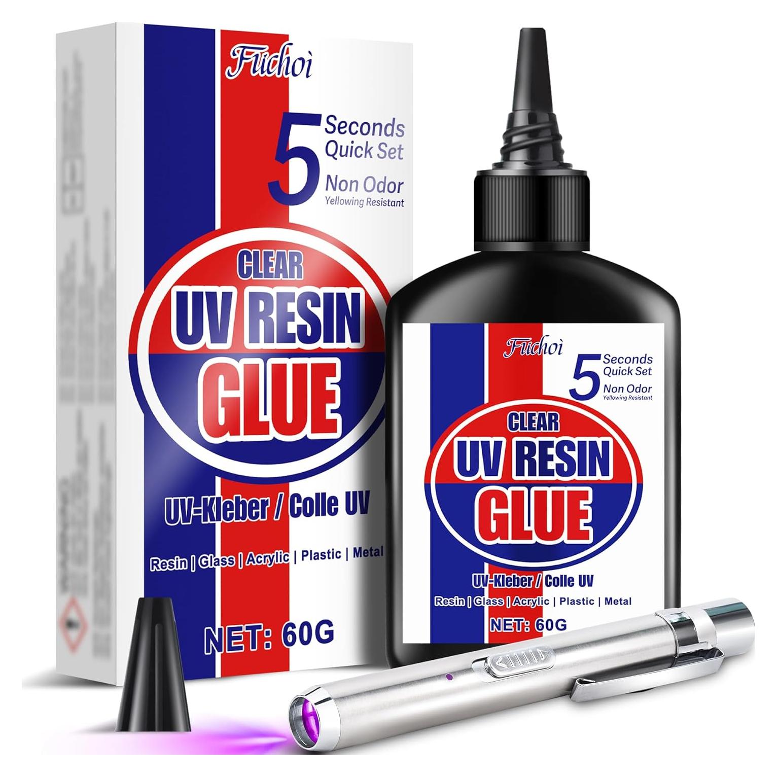 Kit de Resina UV Fuchoi con Linterna Recargable 395nm 60g