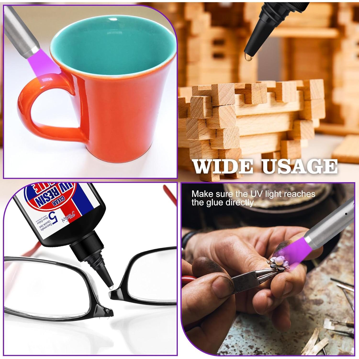 Kit de Resina UV Fuchoi con Linterna Recargable 395nm 60g