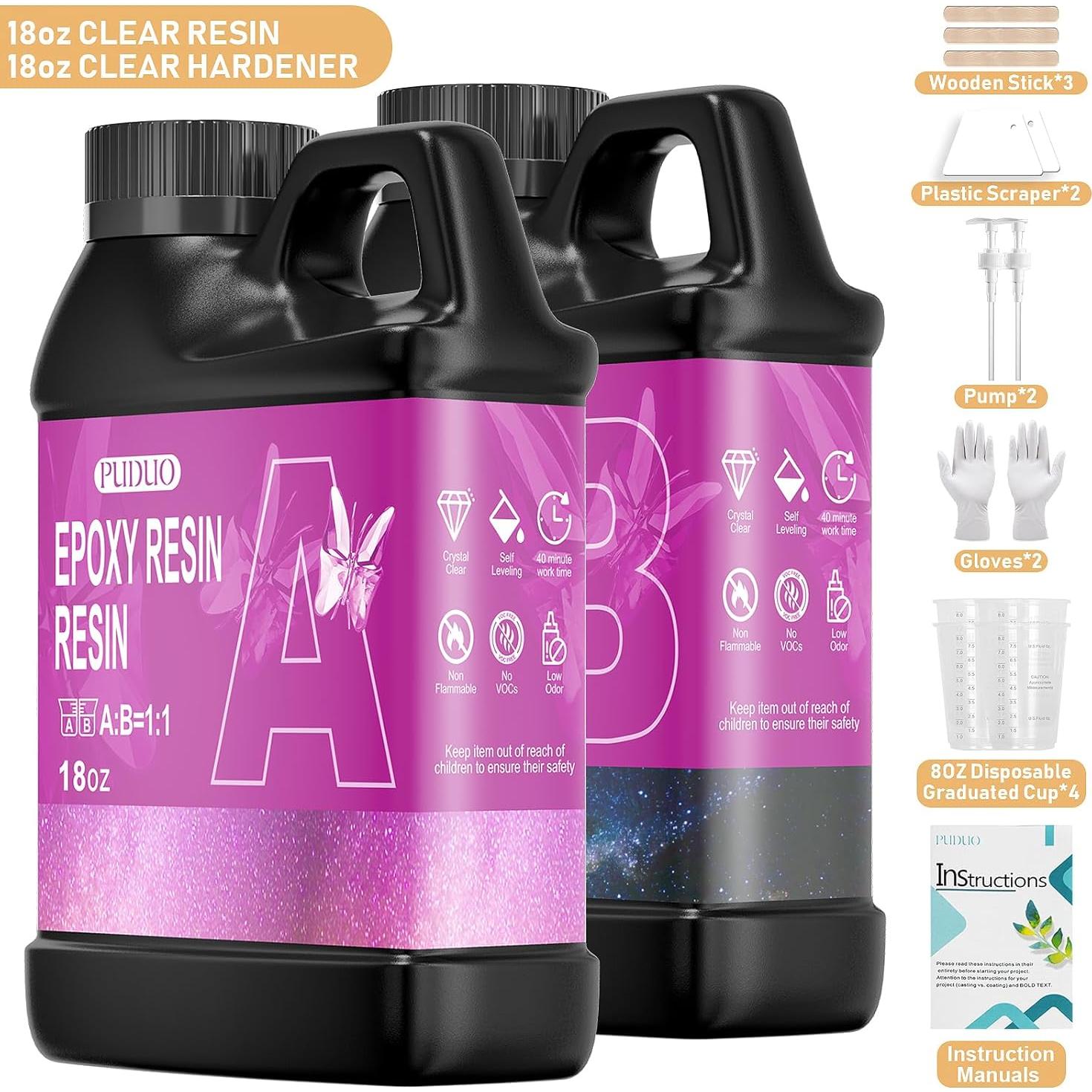 Kit de Resina Epóxica PUDUO 1022ml, Anti-Amarillenta, Fácil Mezcla