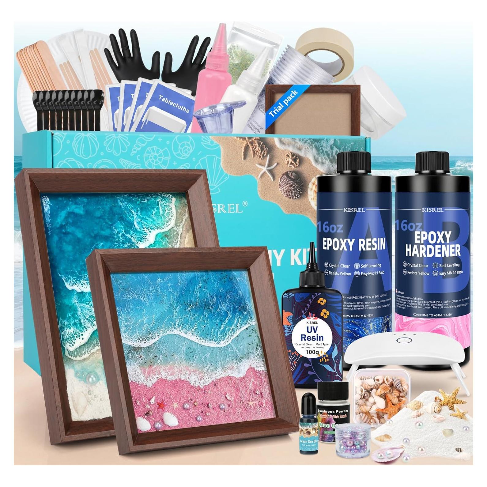 Kit de Arte en Resina Oceánica KISREL - 3 Marcos, 2.6 kg