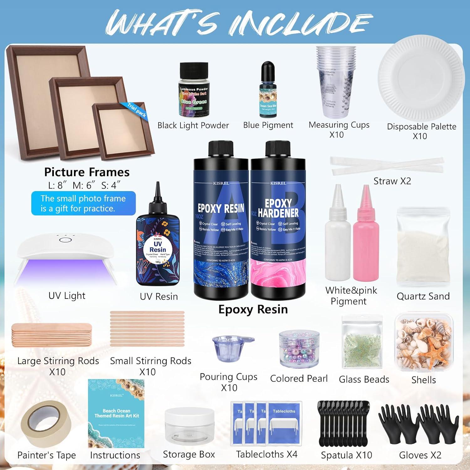 Kit de Arte en Resina Oceánica KISREL - 3 Marcos, 2.6 kg