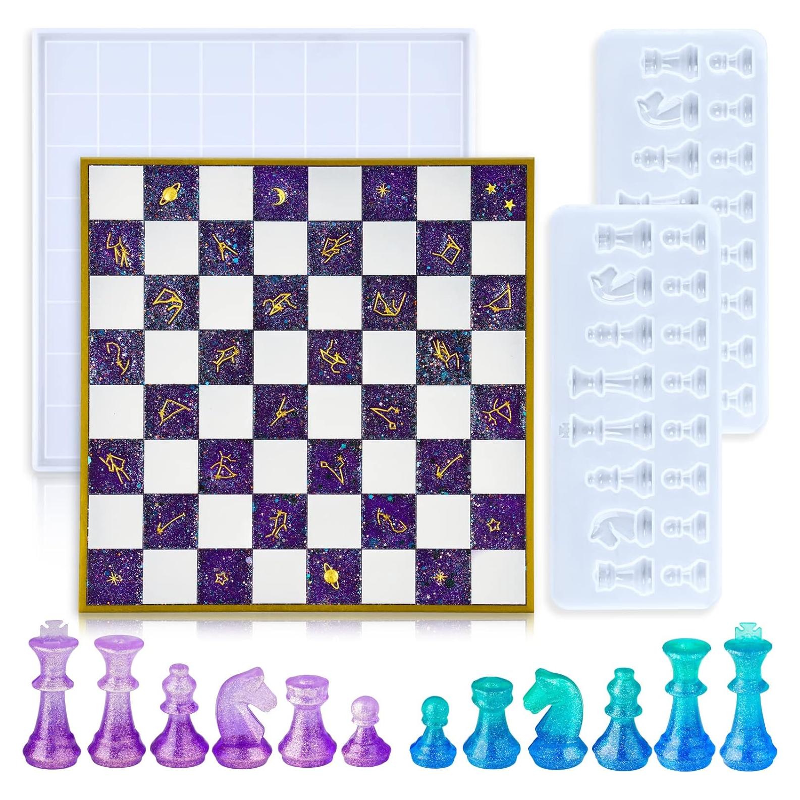 Kit de Moldes de Silicona NiArt para Ajedrez 3D DIY 28x28cm