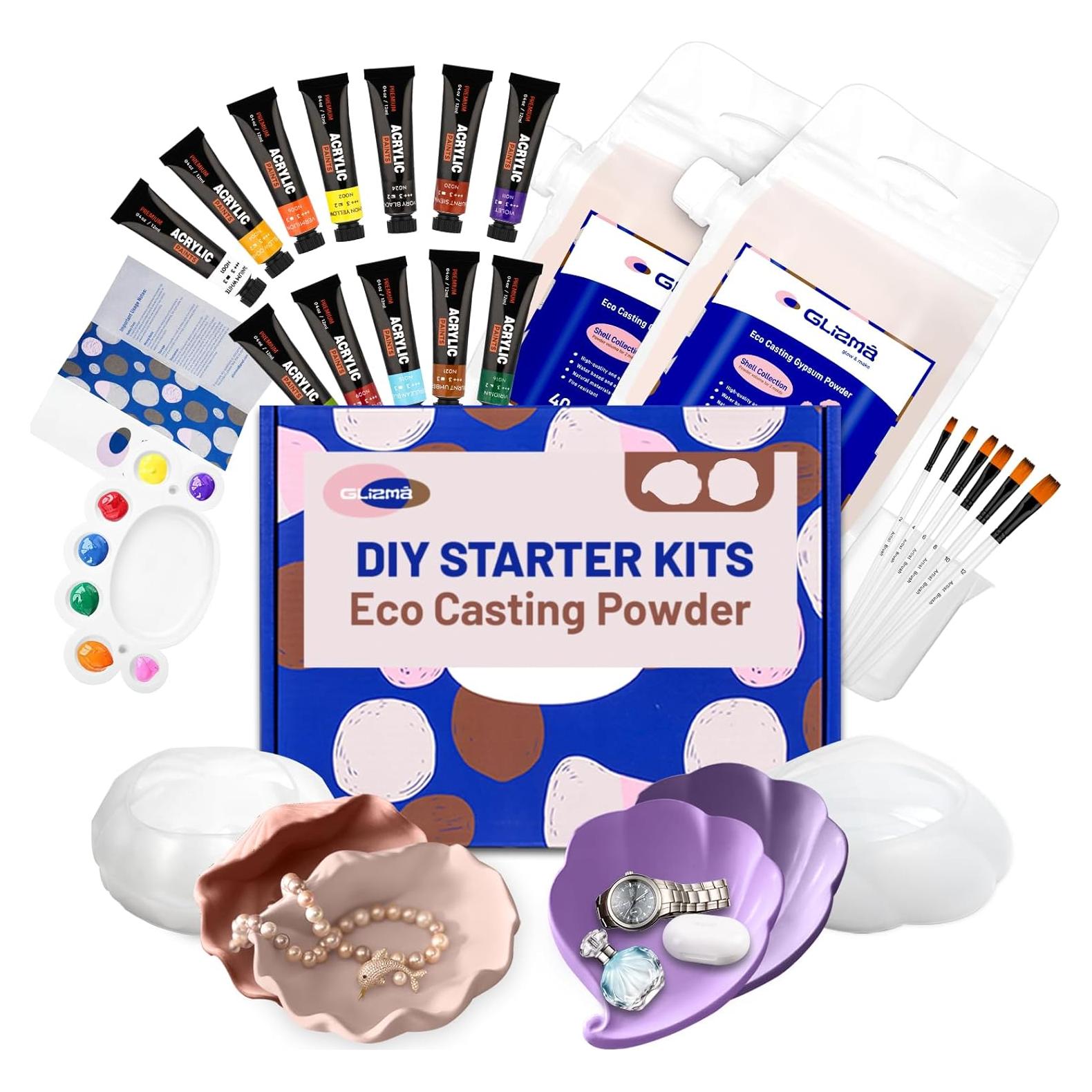 Kit de Polvo de Fundición Glizma - 2 Juegos, 4 Bandejas DIY