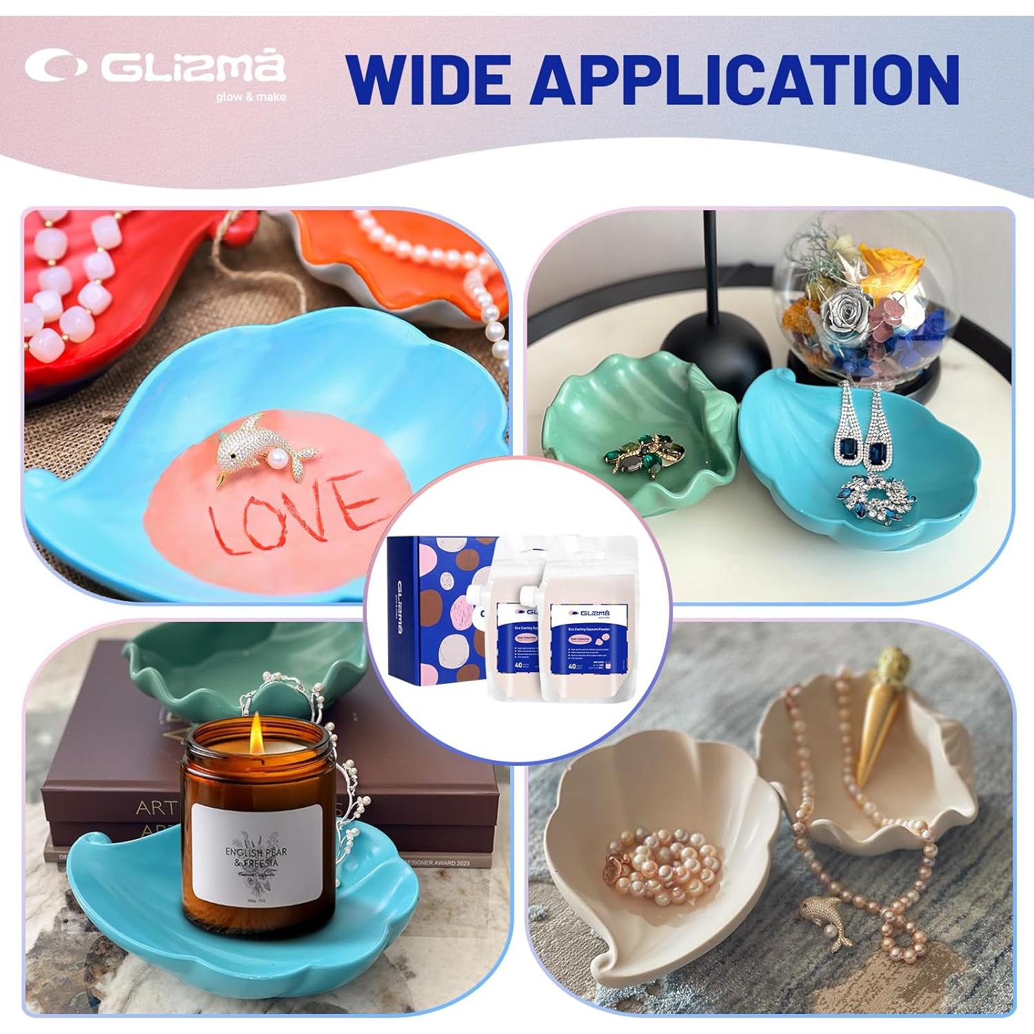 Kit de Polvo de Fundición Glizma - 2 Juegos, 4 Bandejas DIY