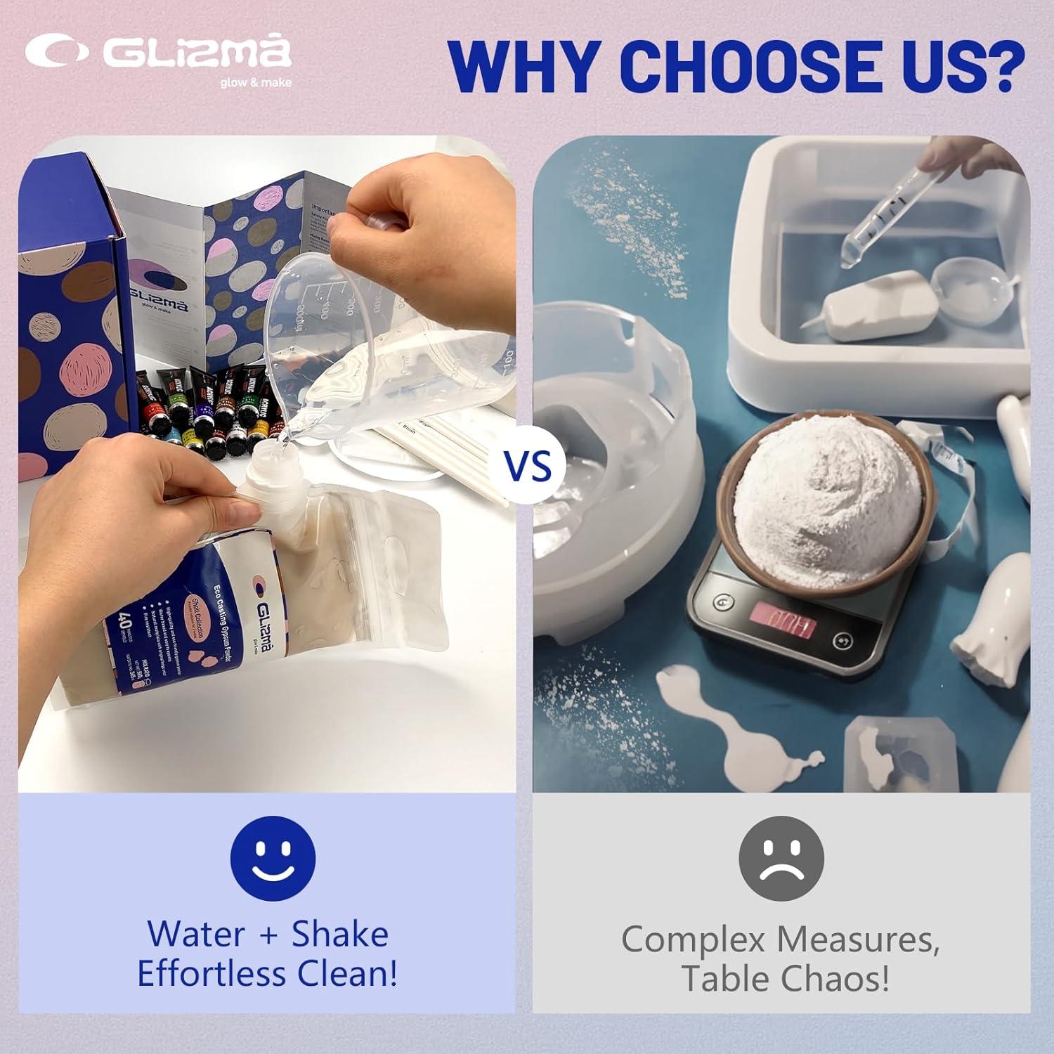 Kit de Polvo de Fundición Glizma - 2 Juegos, 4 Bandejas DIY