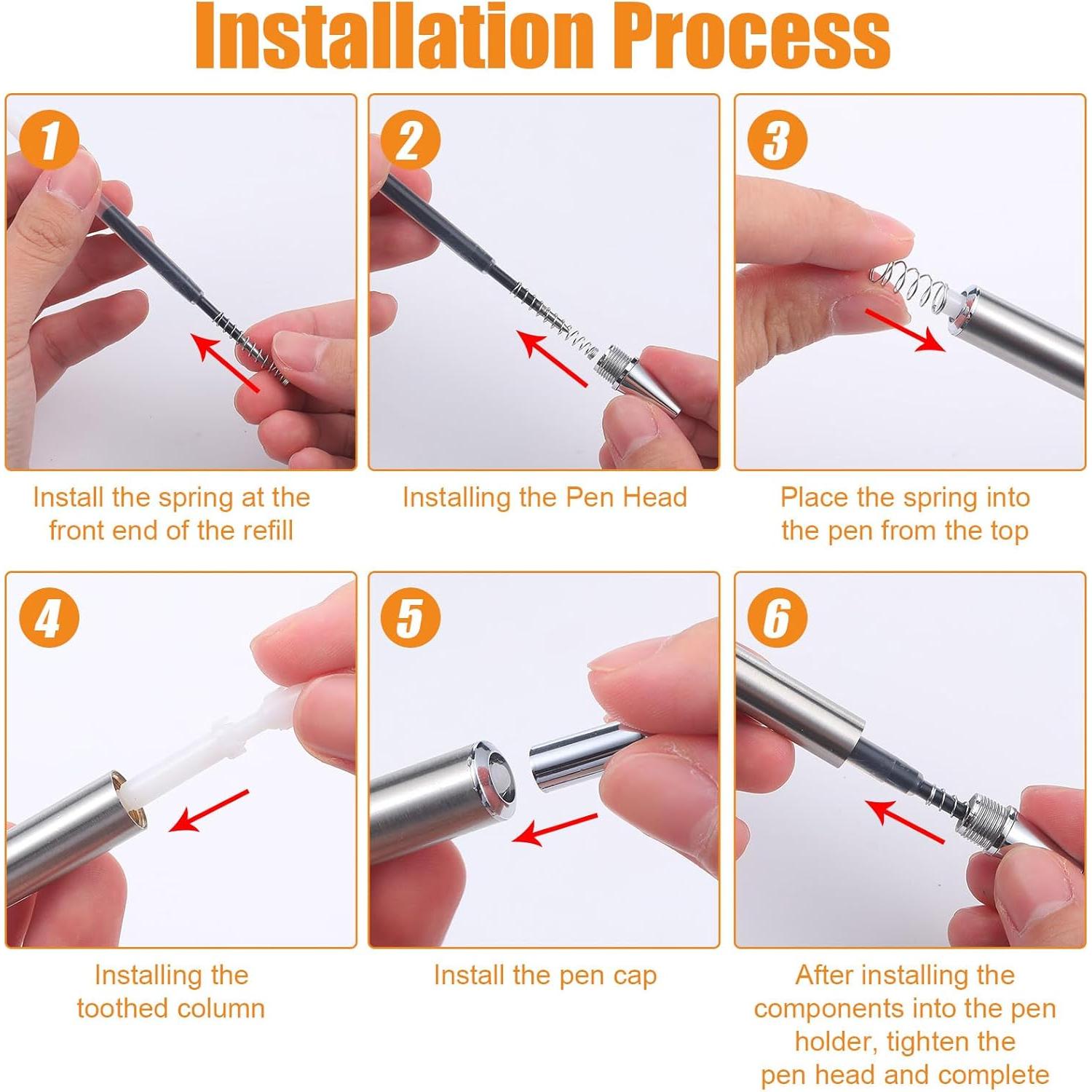 Set de 25 Bolígrafos de Acero Inoxidable Qilery con Tarjetas y Bolsas