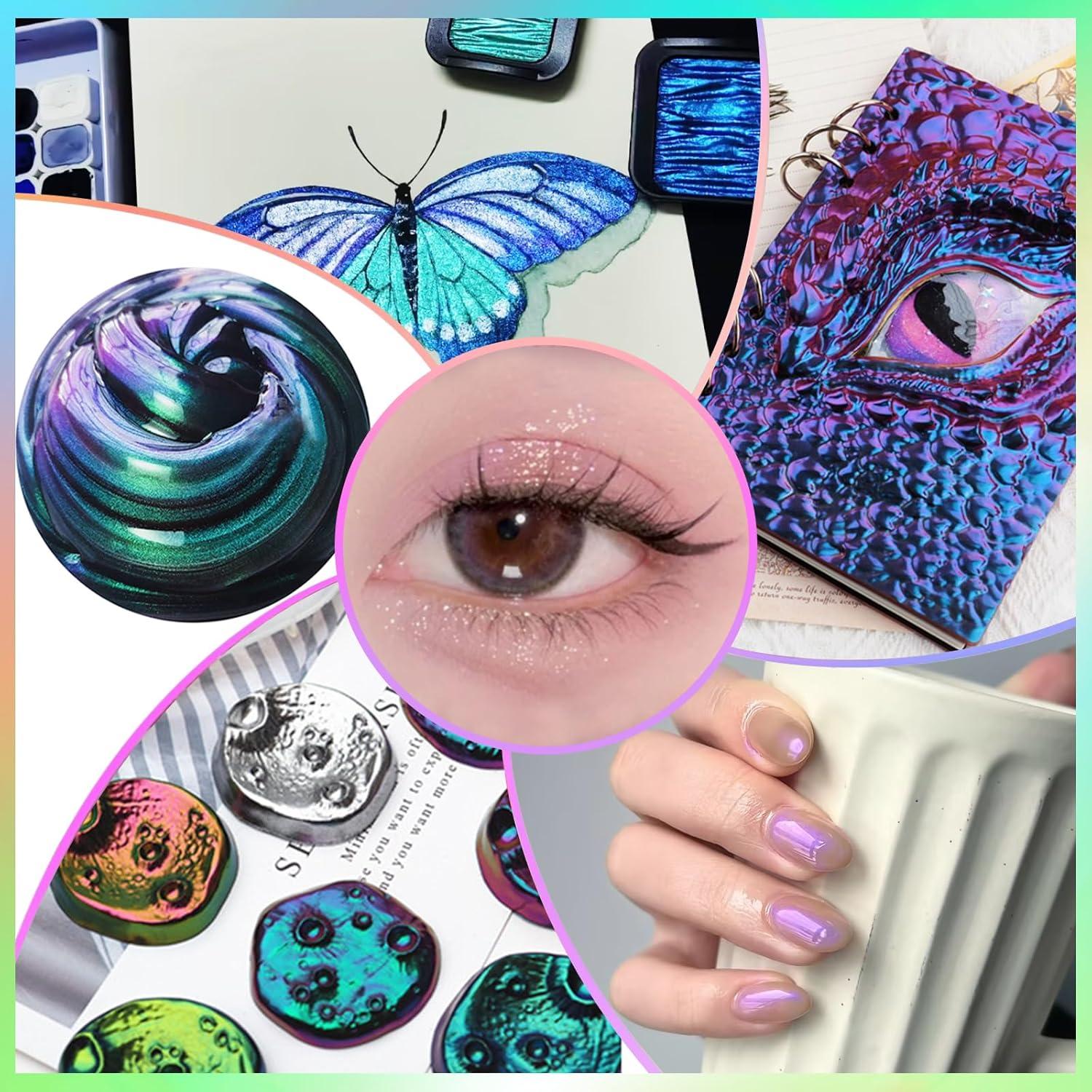 Polvo de Mica Camaleón Matio 10 Colores 30g Efecto Perlescente