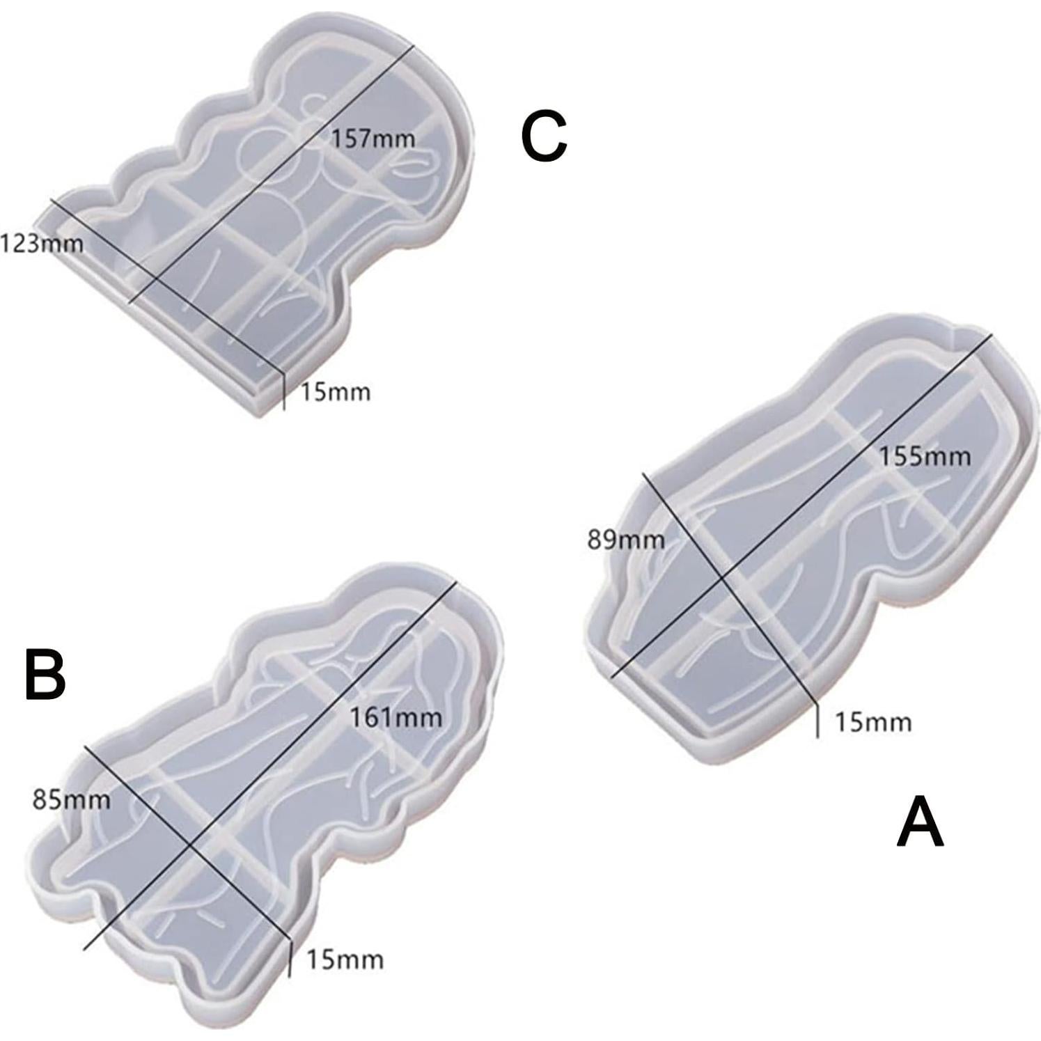 Molde de Silicona EORTA 3 Piezas para Bandejas de Resina 15.7 cm