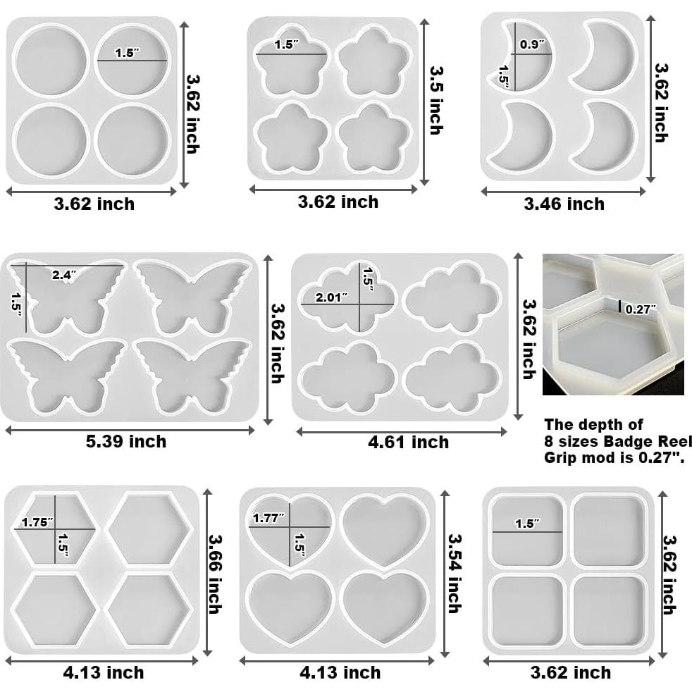 Juego de Moldes de Silicona ResinWorld - 8 Formas para Resina