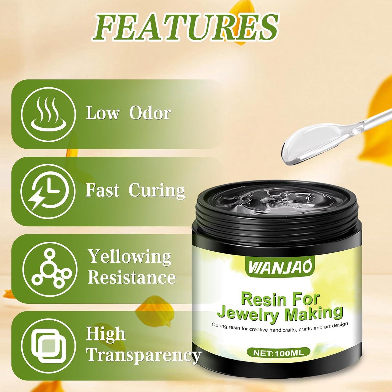 Resina Dip Cristal Clara 100ML con Pinzas y Alambre para DIY