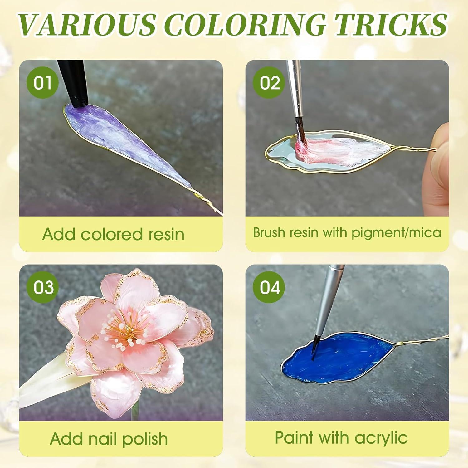 Resina Dip Cristal Clara 100ML con Pinzas y Alambre para DIY