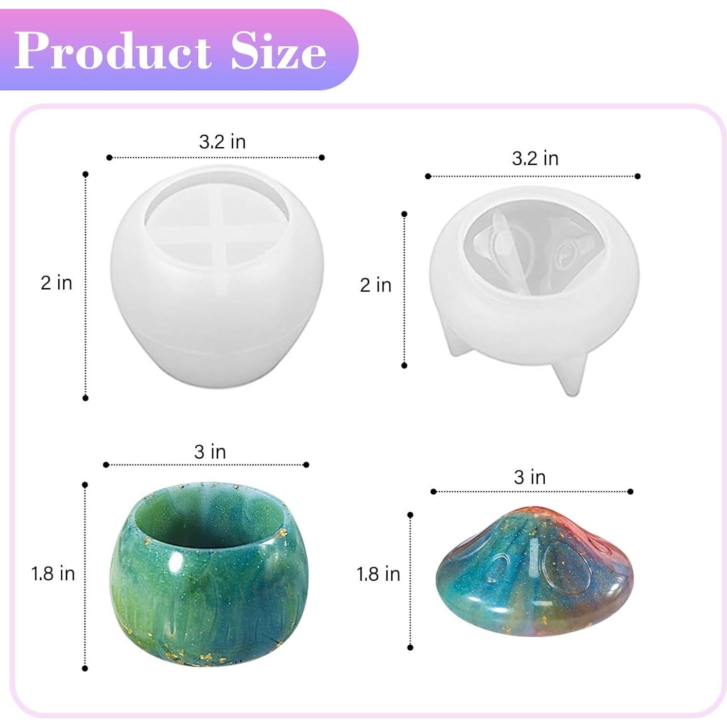 Moldes de Silicona para Resina Unichild 2 Piezas Hongo y Redondo