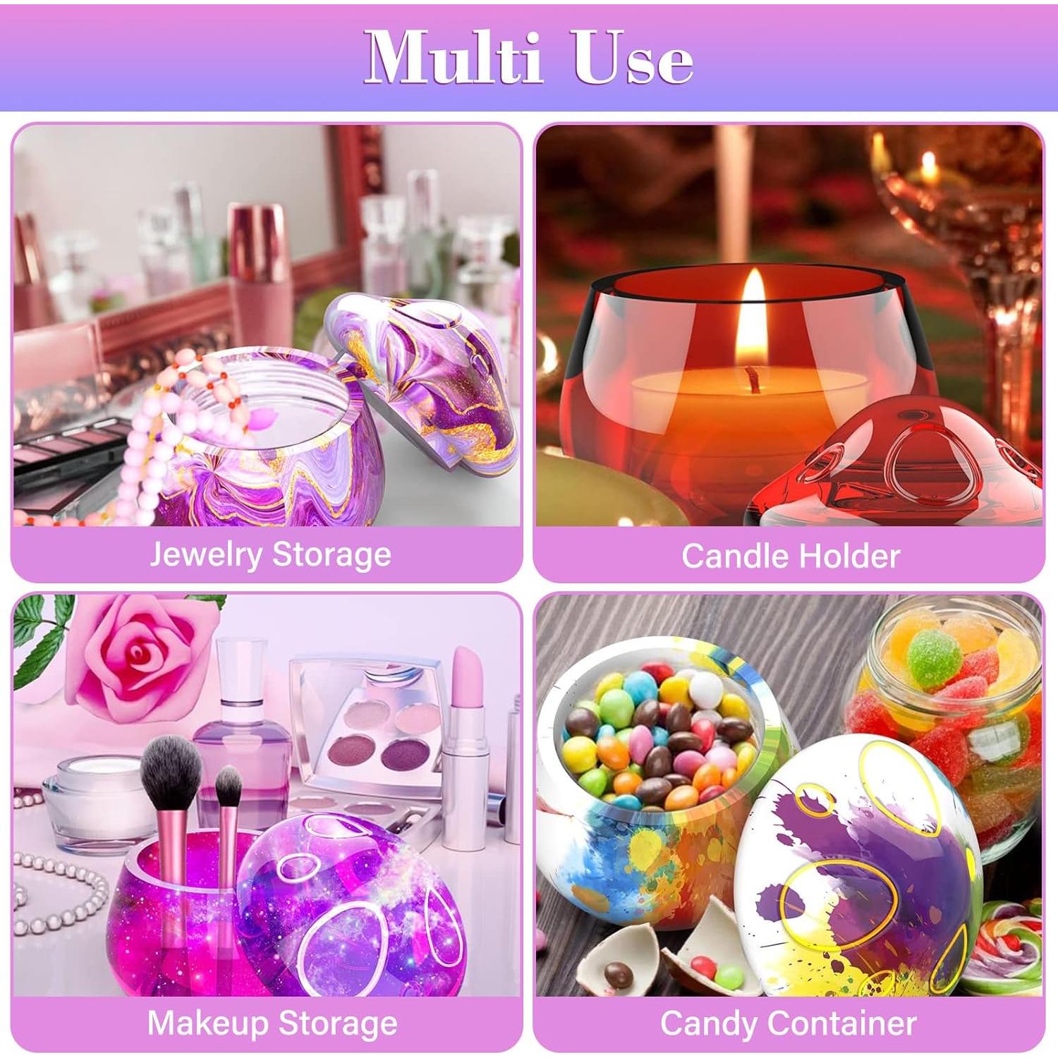 Moldes de Silicona para Resina Unichild 2 Piezas Hongo y Redondo