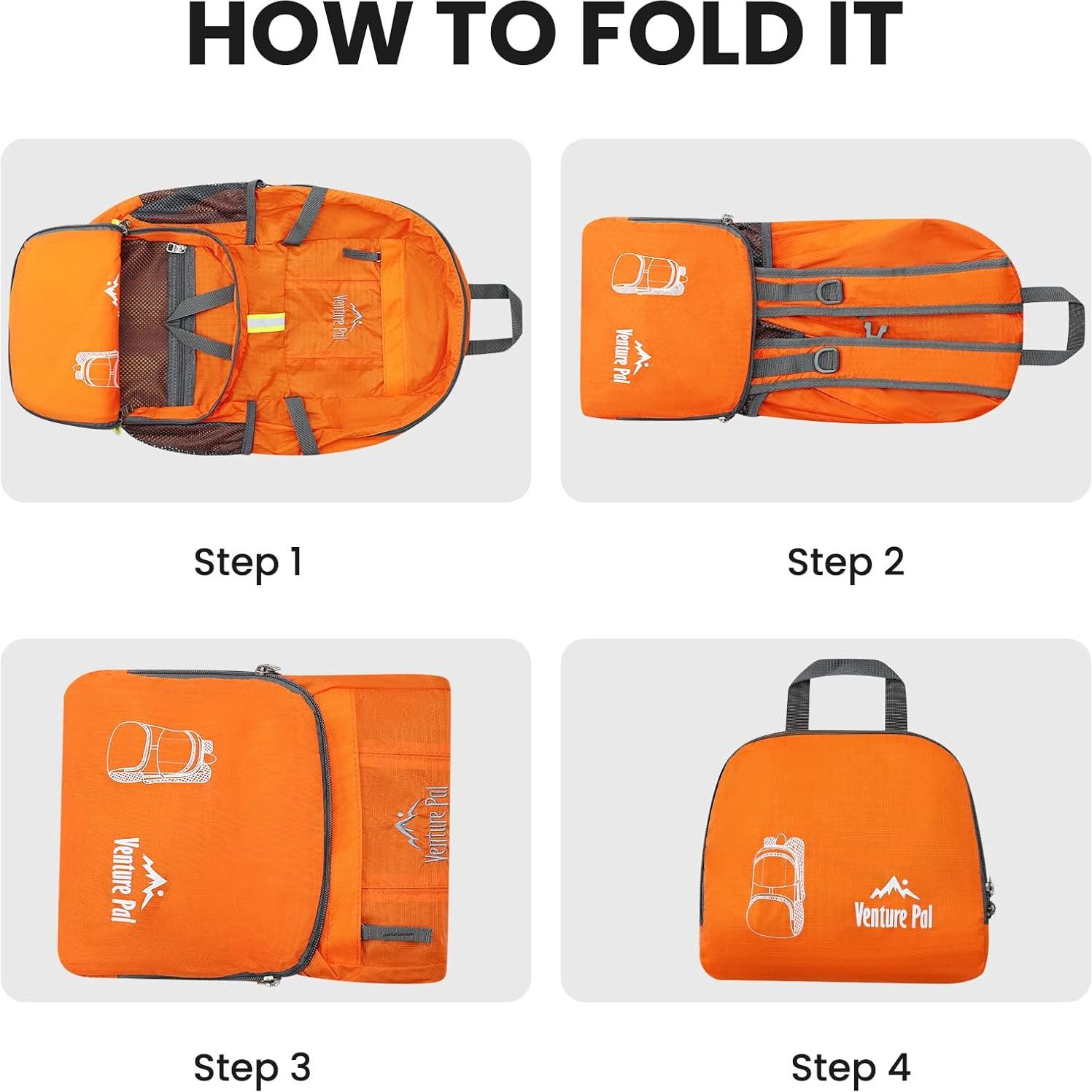 Mochila Plegable Venture Pal 35L Ultraligera Naranja