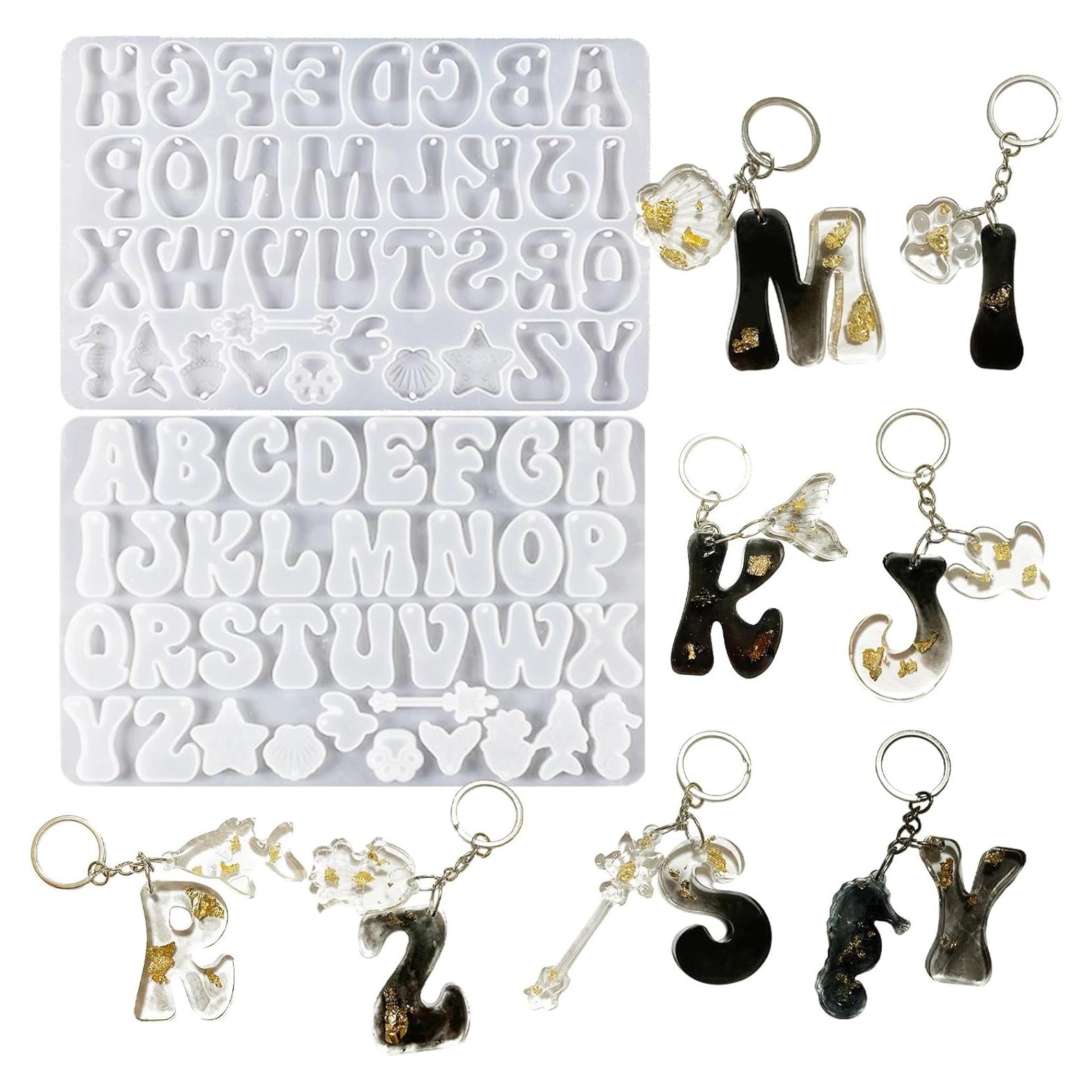 Molde de Silicona para Resina Epóxica YRIHJIXQ A-Z y 0-9