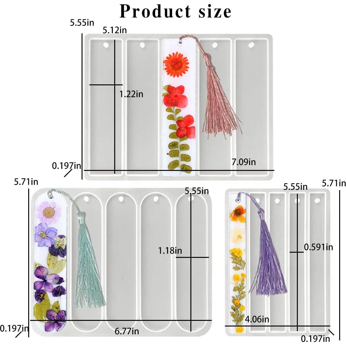 Juego de 3 Moldes de Silicona TZIFQO para Marcadores DIY