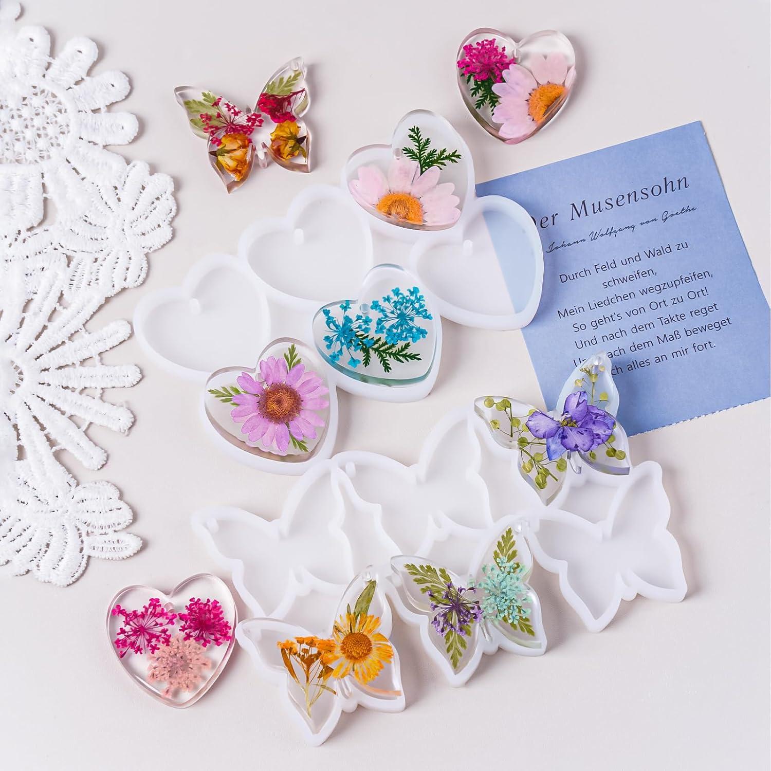 Kit de Moldes de Joyería de Resina YODOYO - 4 Piezas Silicona