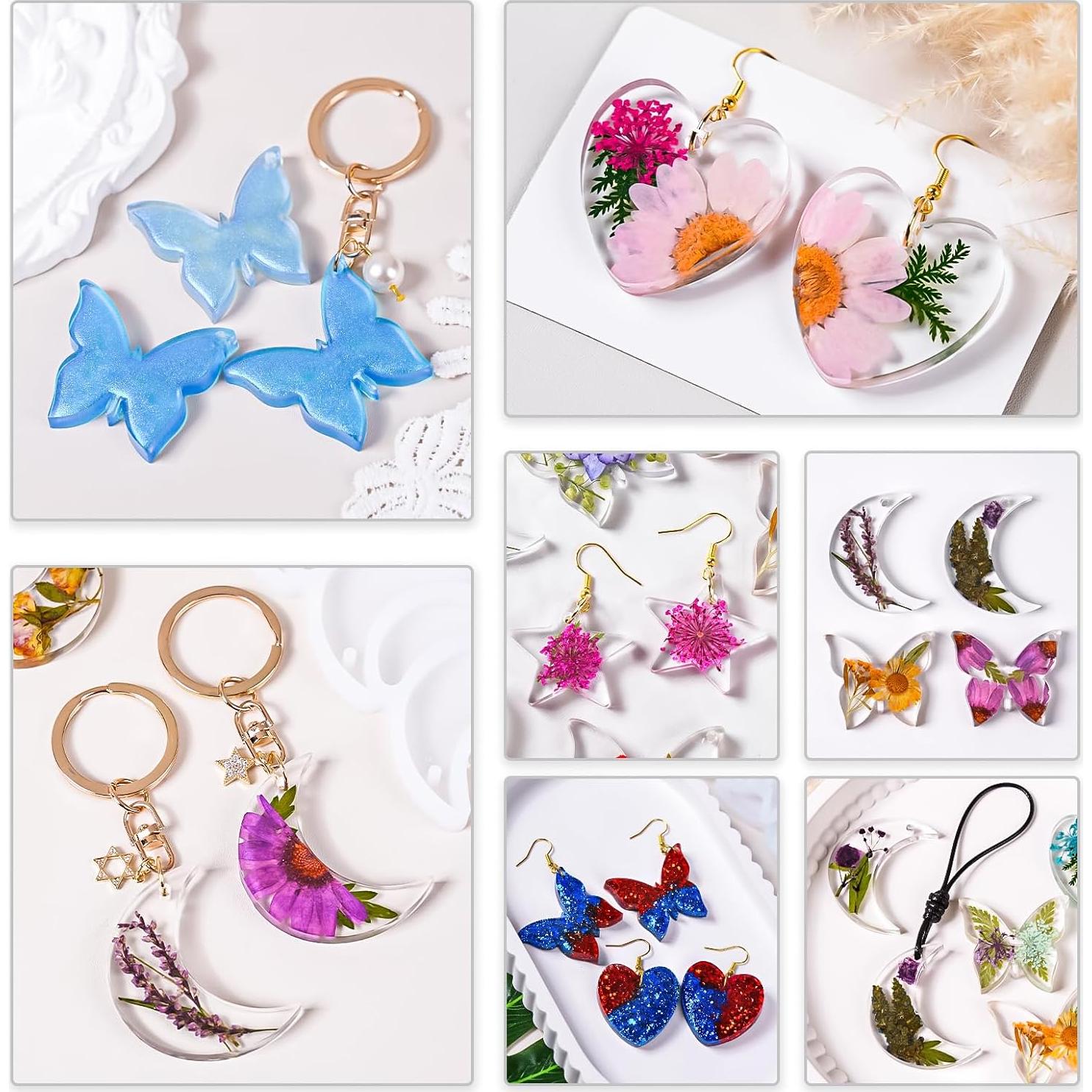 Kit de Moldes de Joyería de Resina YODOYO - 4 Piezas Silicona