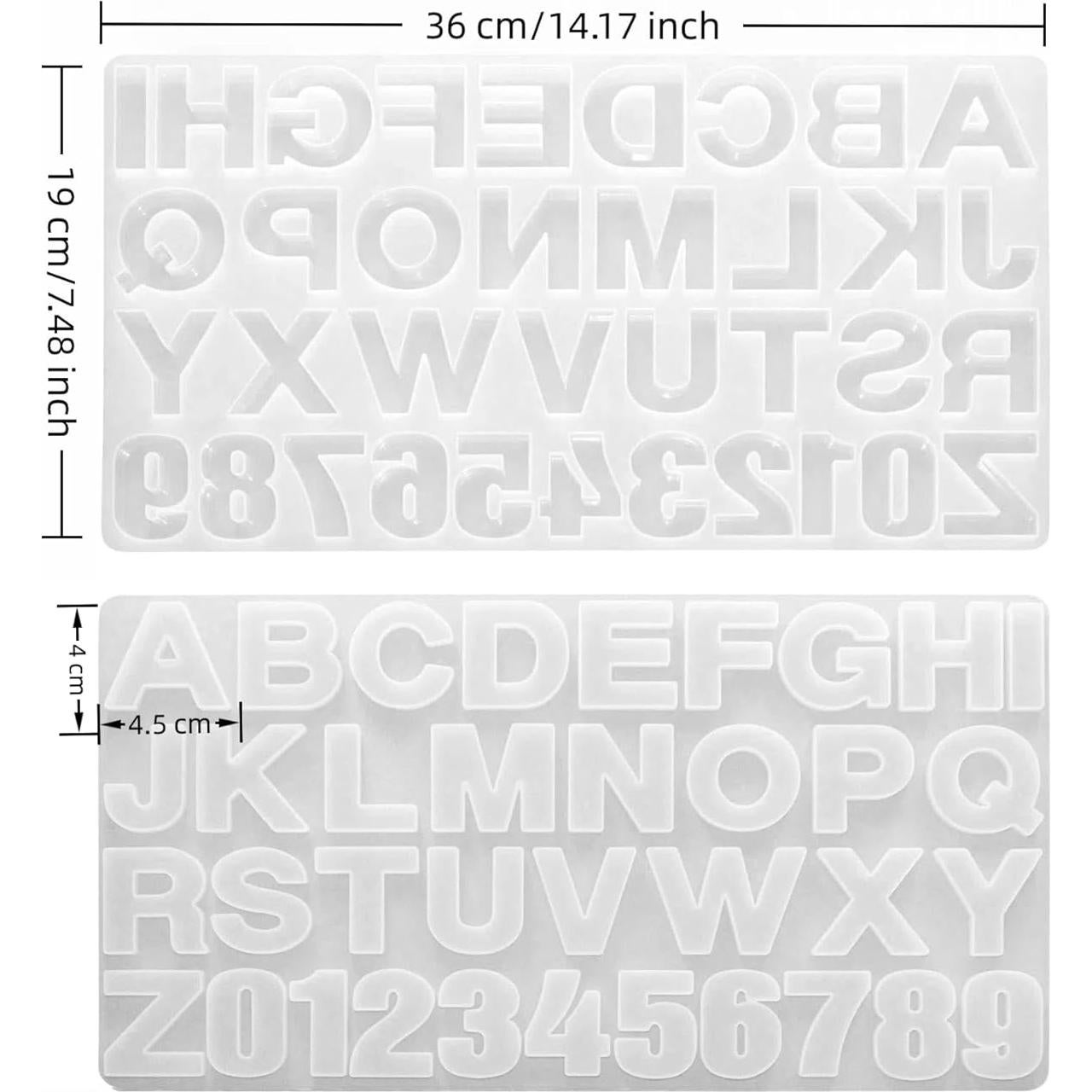 Moldes de Silicona para Joyería Chinshwehaw A-Z y 0-9