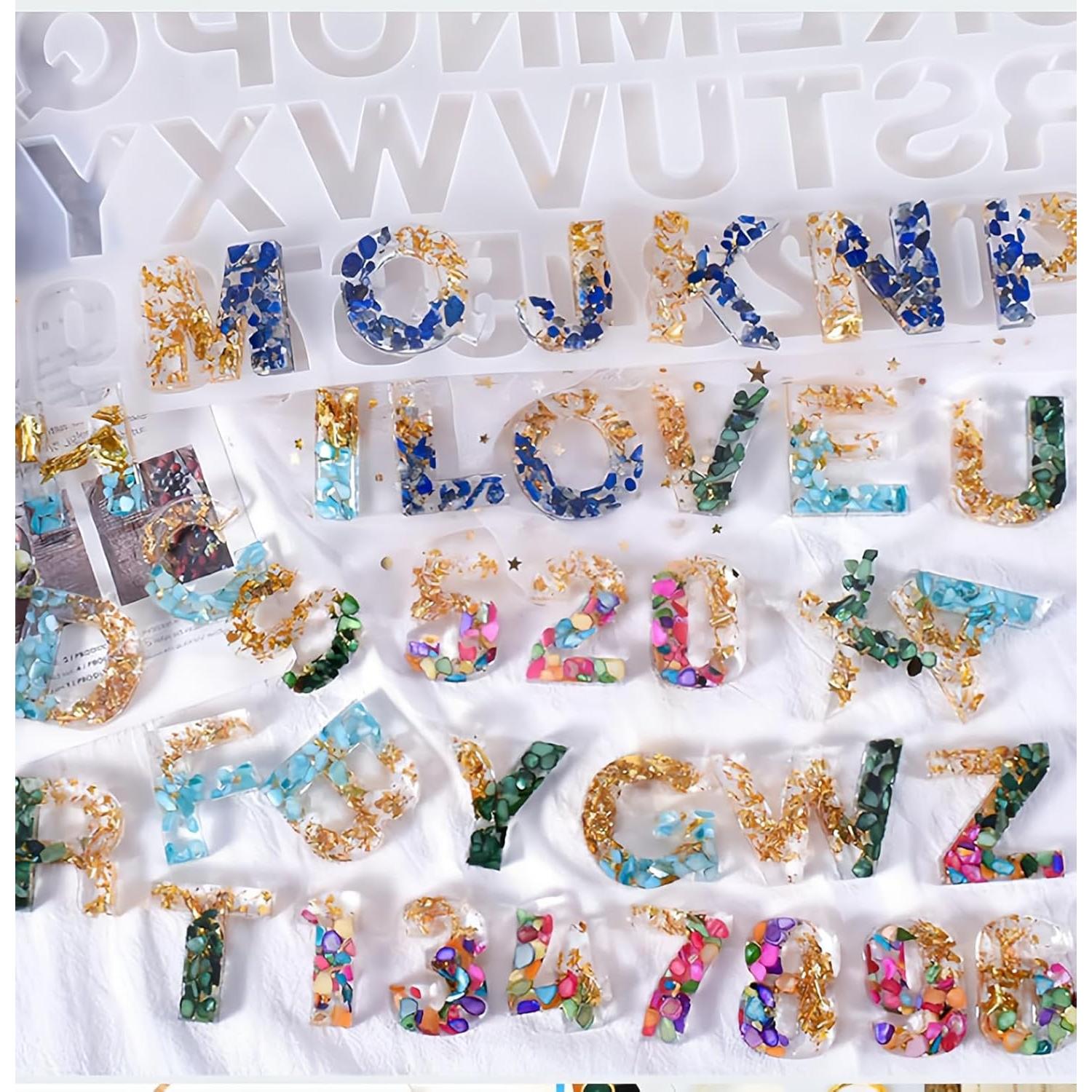 Moldes de Silicona para Joyería Chinshwehaw A-Z y 0-9