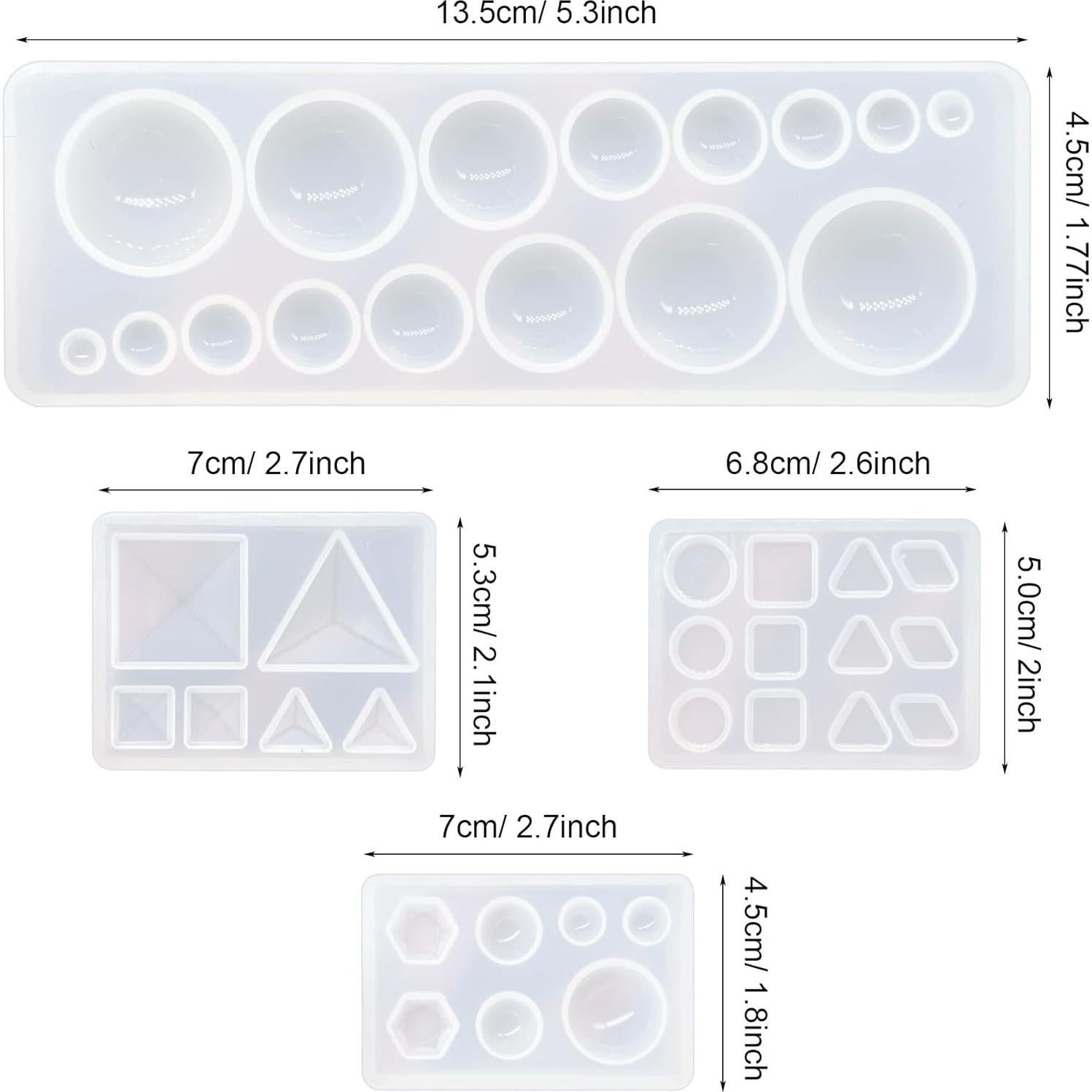 Moldes de Silicona Geométricos Yayatty para Joyería - 5 Piezas
