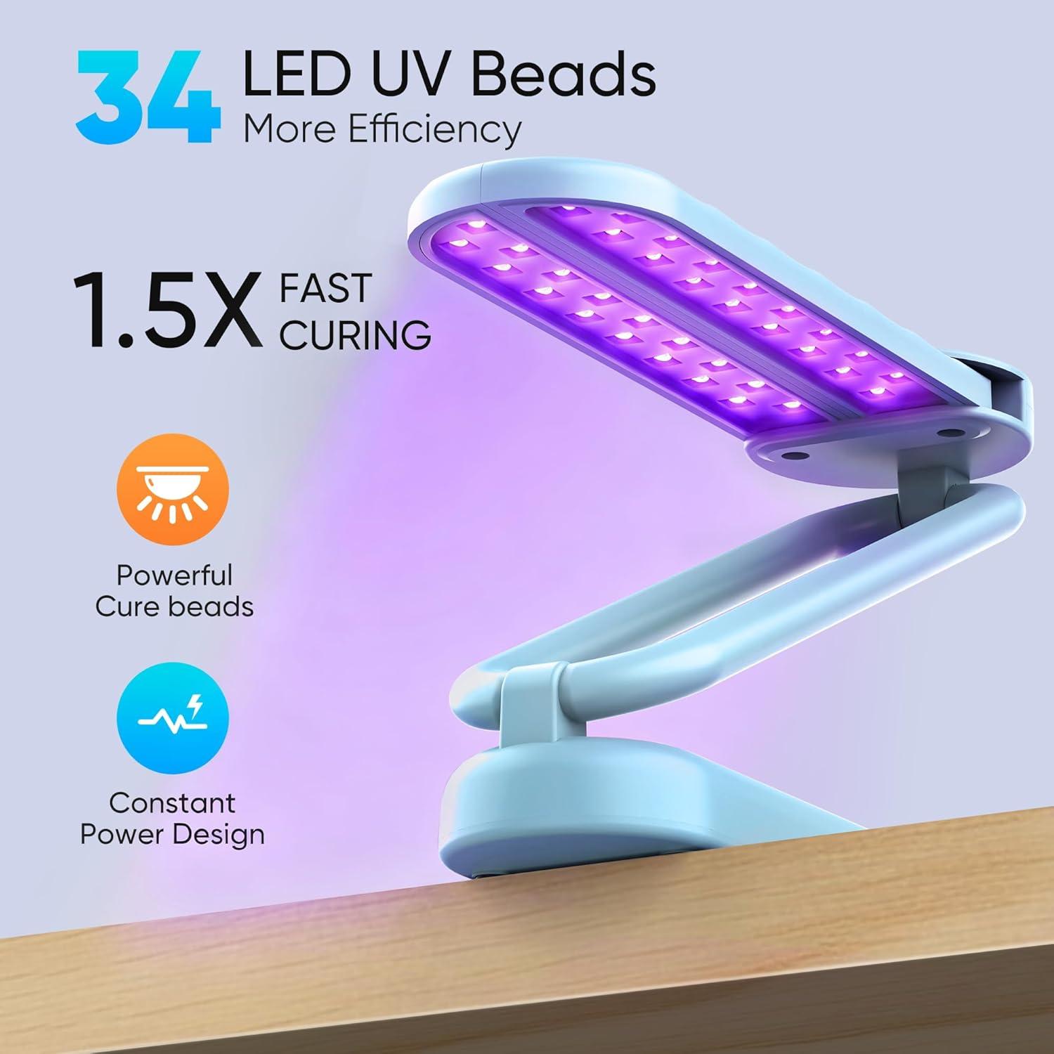 Luz UV Inalámbrica PPESULK para Curado de Resina 34 LEDs