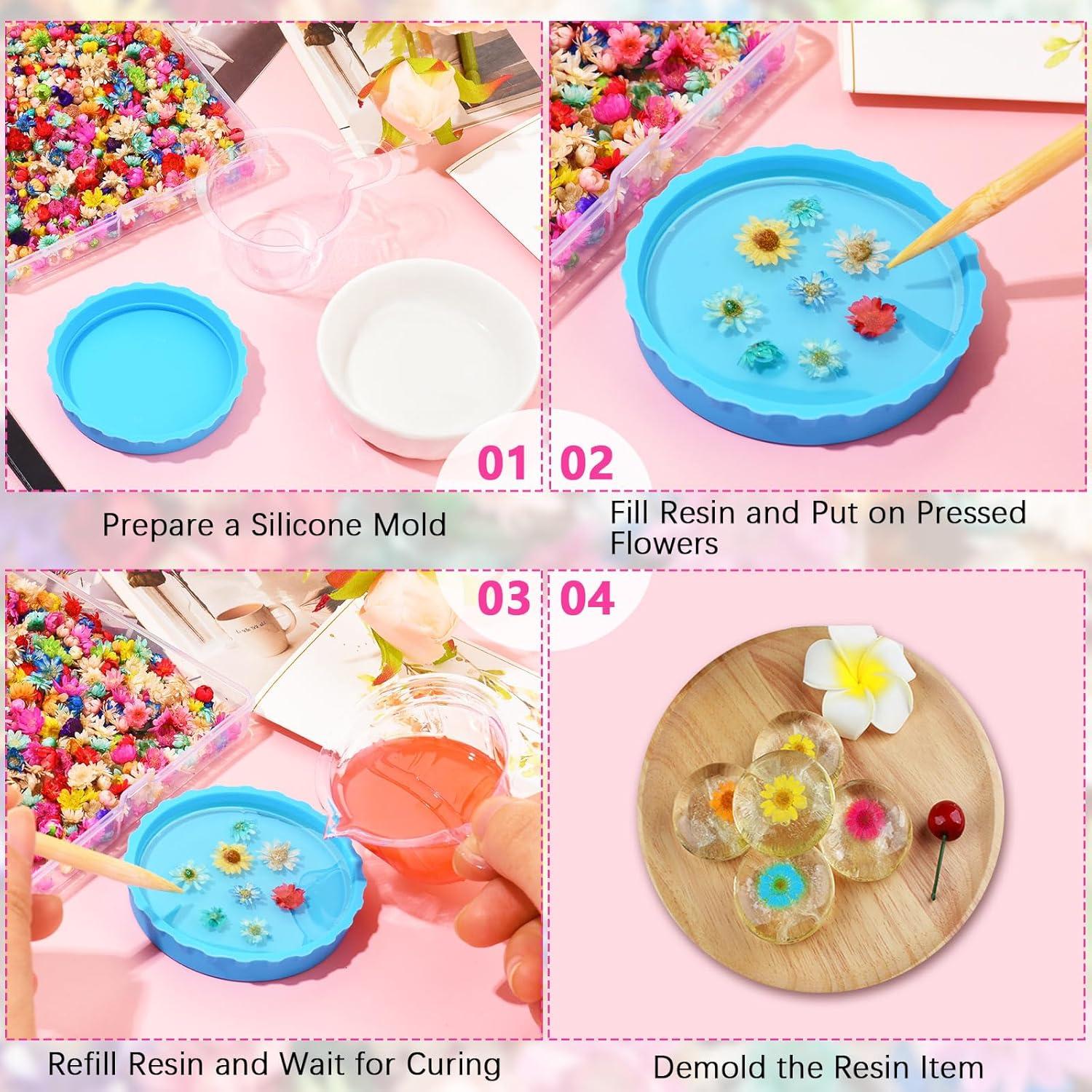 300 Flores Secas Naturales para Manualidades - Joyería DIY