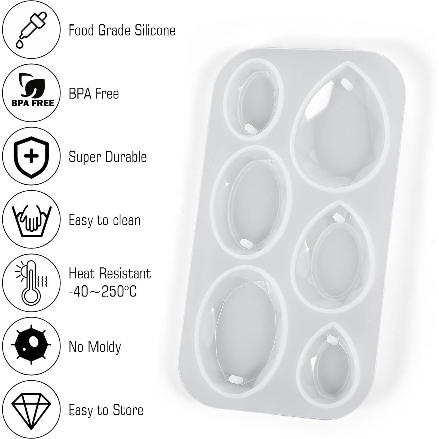 Molde de Silicona Shimmeroo para Pendientes DIY 6 Cavidades