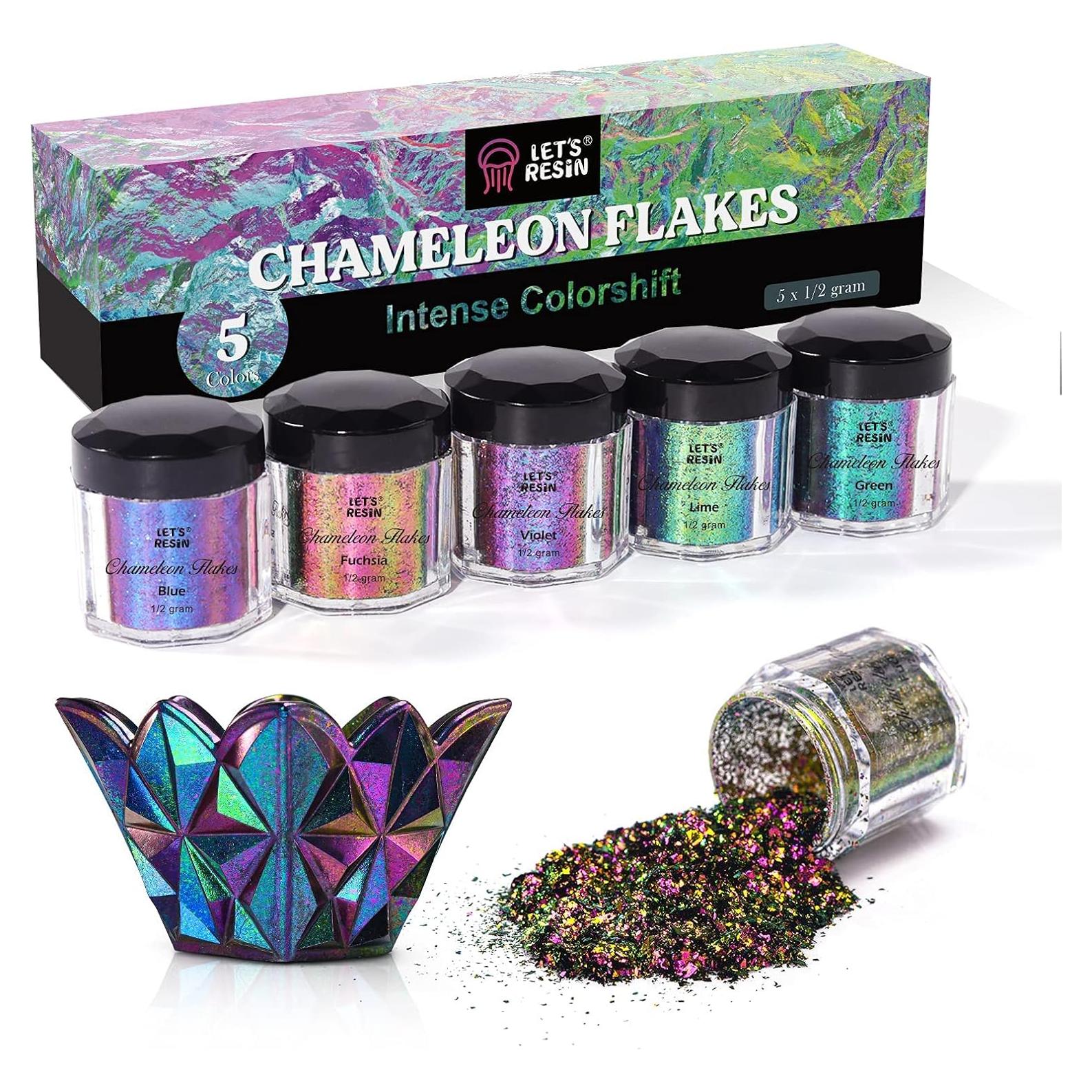 Escamas Camaleón LET'S RESIN - Polvo de Pigmento Cromado 5 Colores
