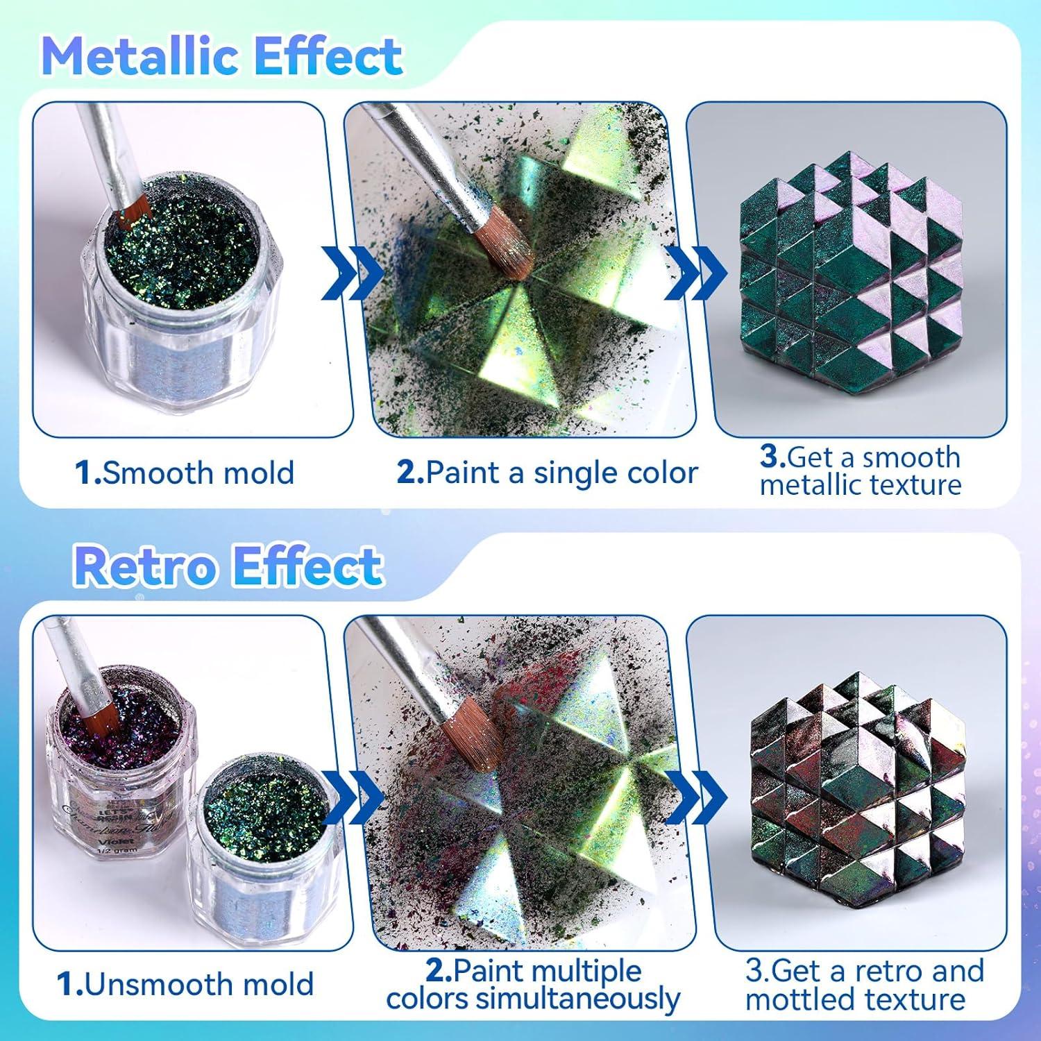 Escamas Camaleón LET'S RESIN - Polvo de Pigmento Cromado 5 Colores