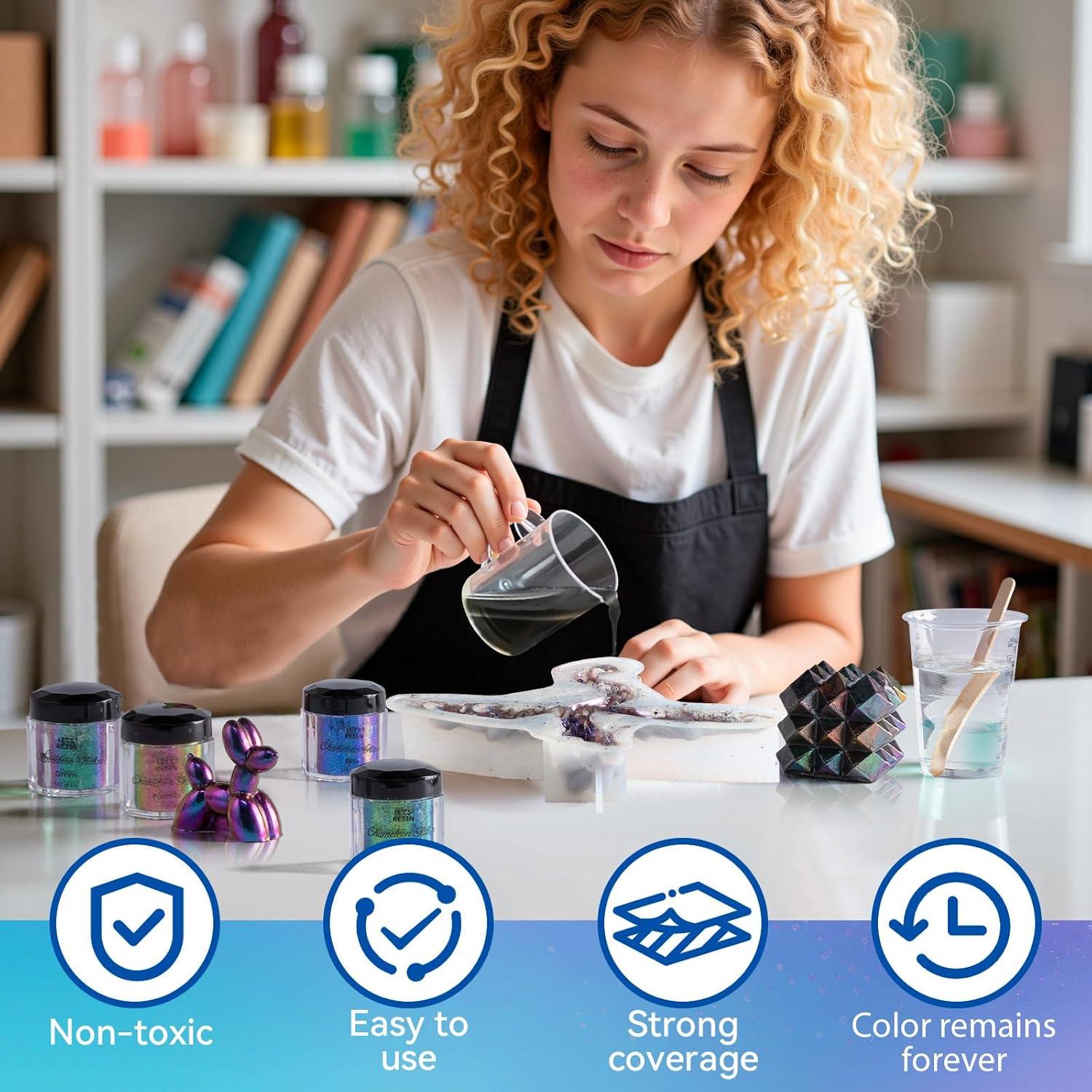 Escamas Camaleón LET'S RESIN - Polvo de Pigmento Cromado 5 Colores