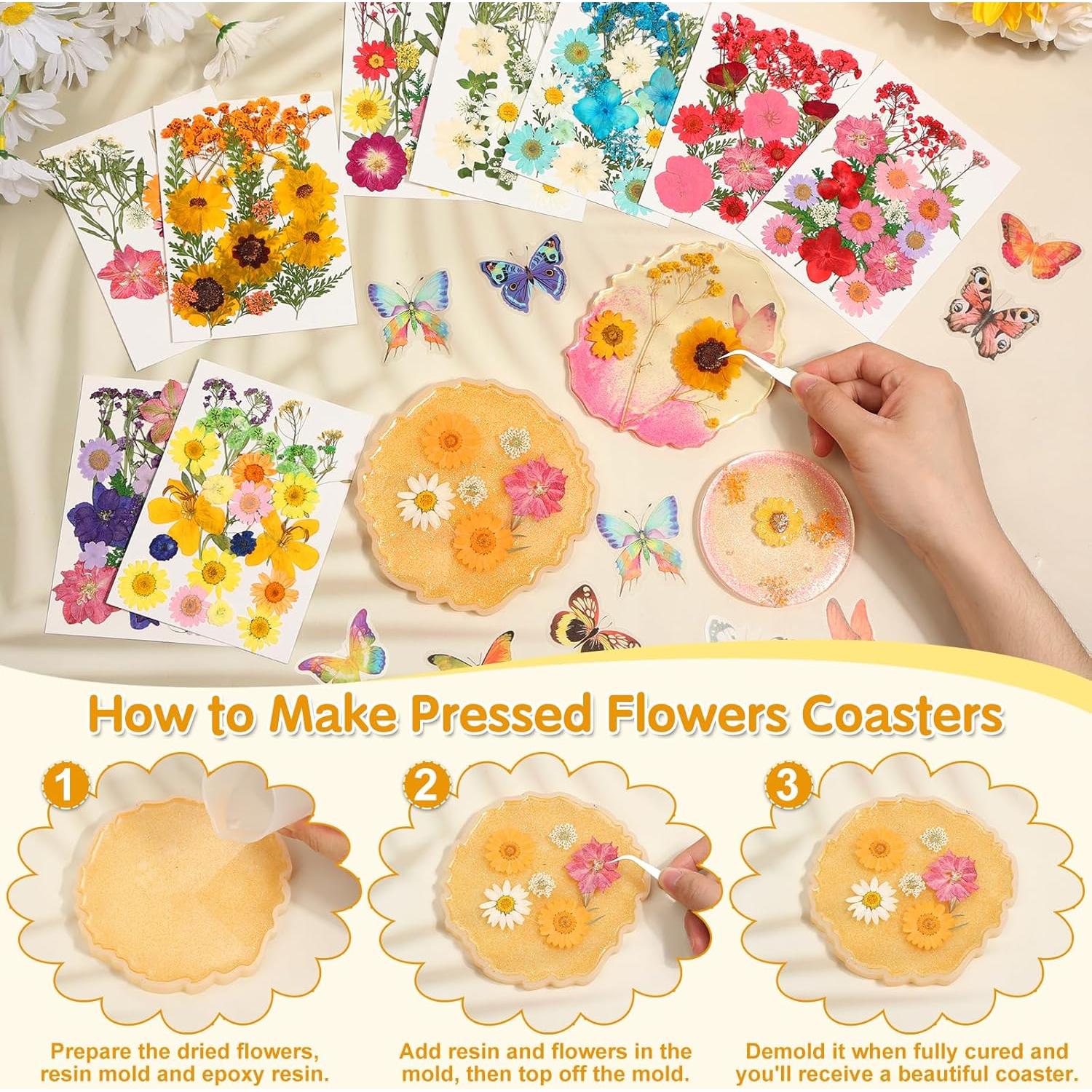 235 Piezas Flores Secas Prensadas Cruzix para Manualidades