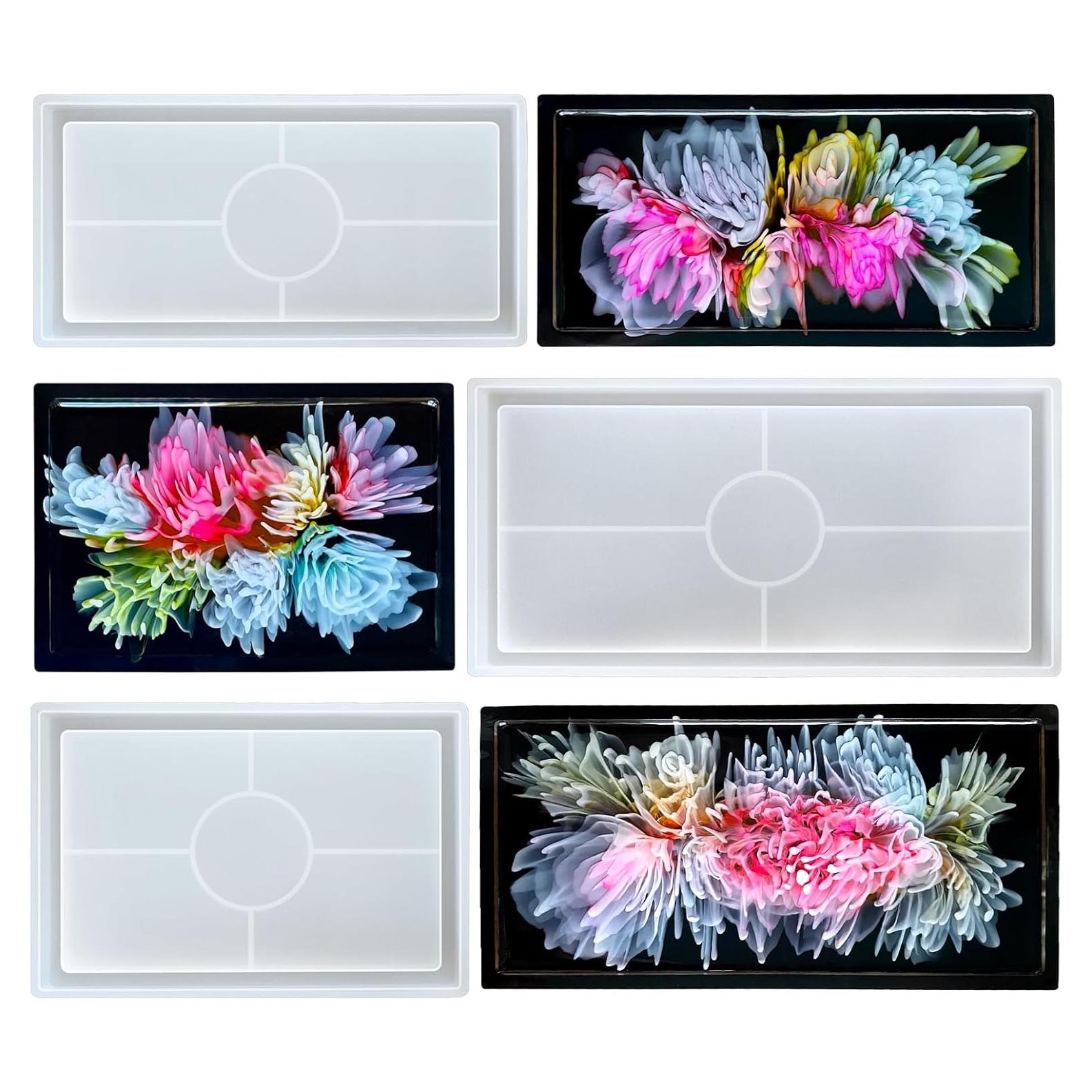 Moldes de Silicona Rectangulares Midnadiy para Resina - 3 Piezas