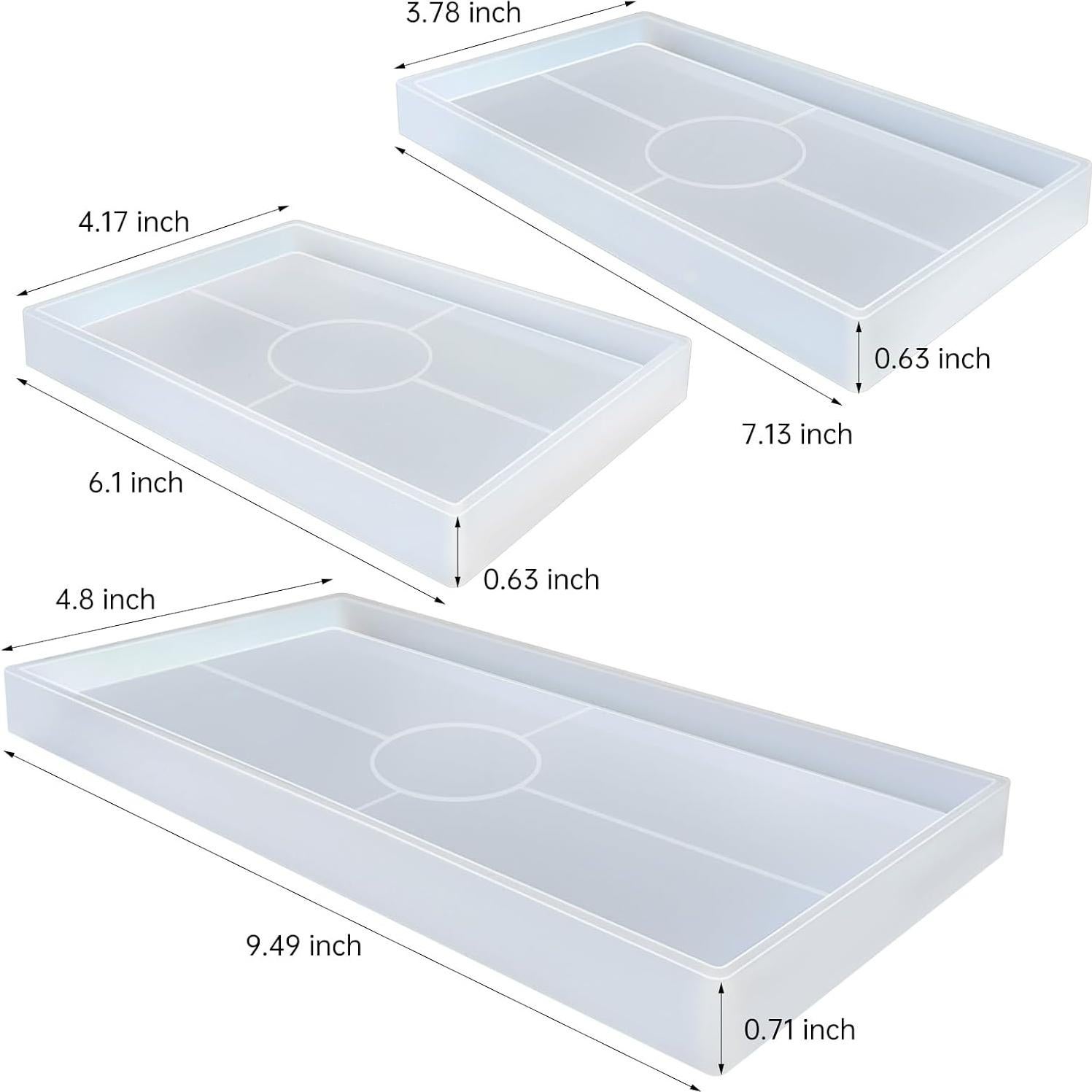 Moldes de Silicona Rectangulares Midnadiy para Resina - 3 Piezas