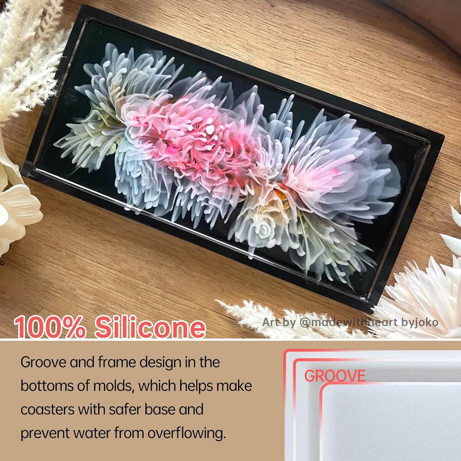 Moldes de Silicona Rectangulares Midnadiy para Resina - 3 Piezas