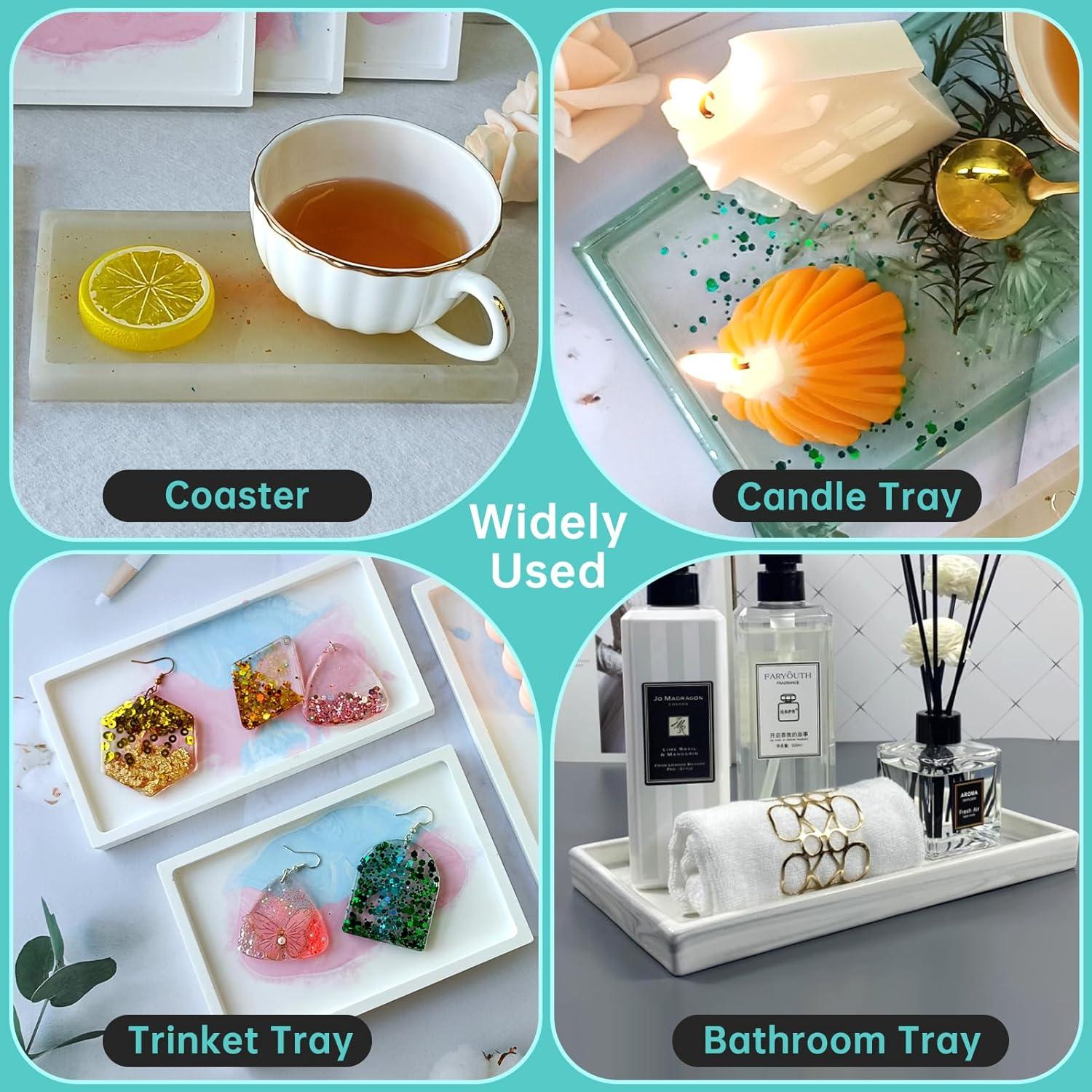 Moldes de Silicona Rectangulares Midnadiy para Resina - 3 Piezas