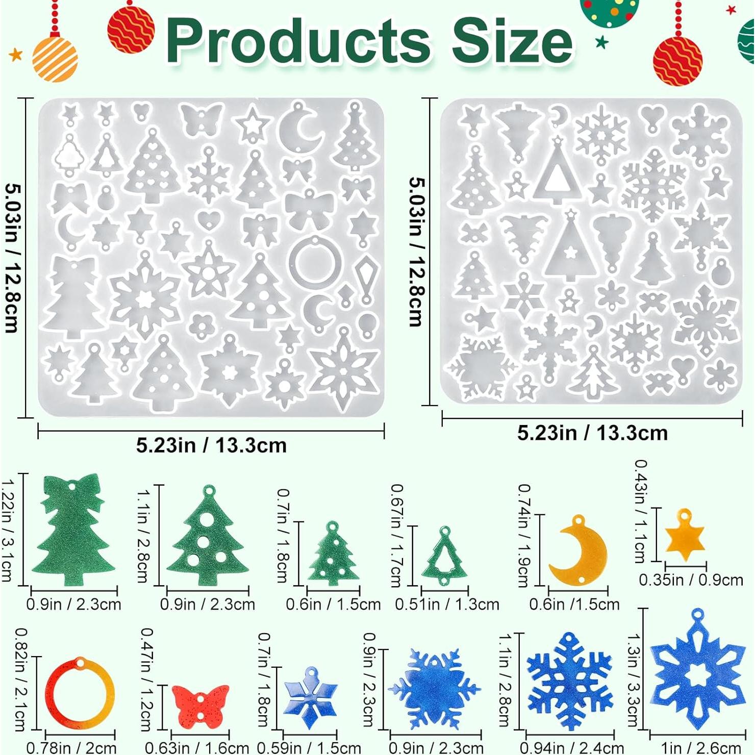 Moldes de Silicona para Pendientes de Resina Navidad ZQYSING