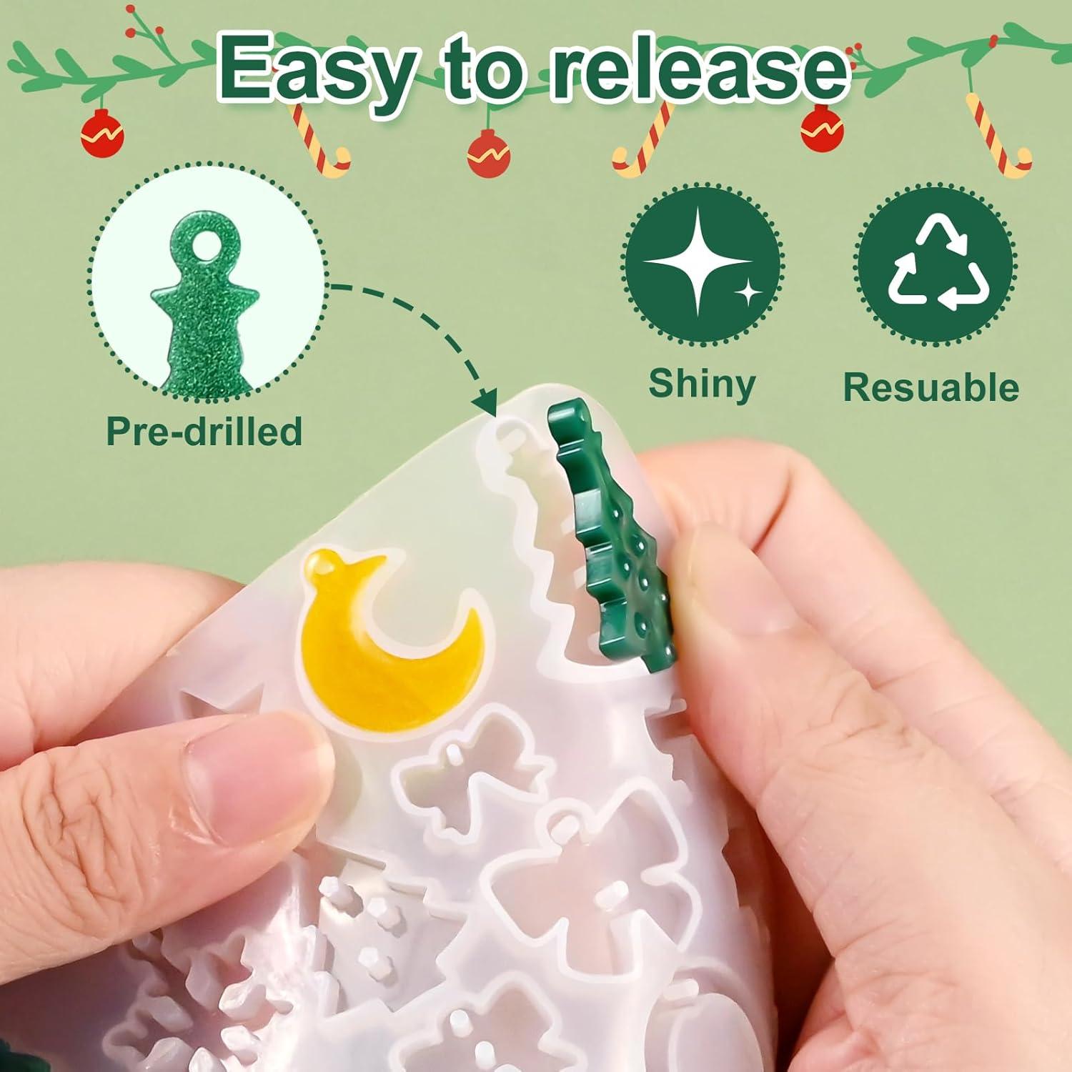 Moldes de Silicona para Pendientes de Resina Navidad ZQYSING