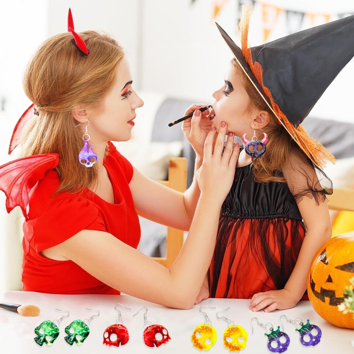 Moldes de Aretes de Calavera Halloween Rifanda 82 Piezas