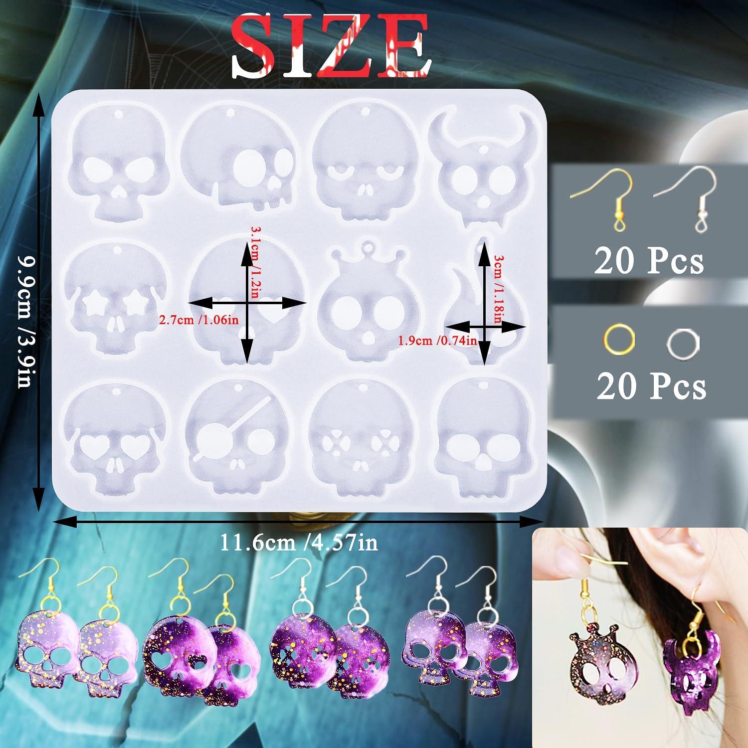 Moldes de Aretes de Calavera Halloween Rifanda 82 Piezas