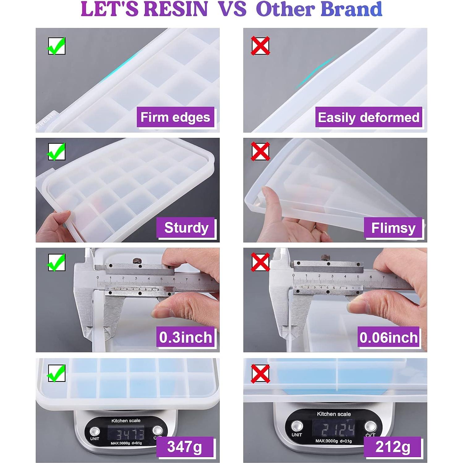 Moldes de Silicona LET'S RESIN para Tarros y Bandejas - 3 Piezas