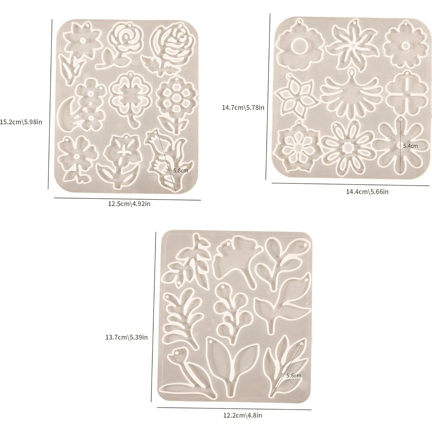 Paquete de 3 Moldes de Silicona ESEENS para Resina y Velas