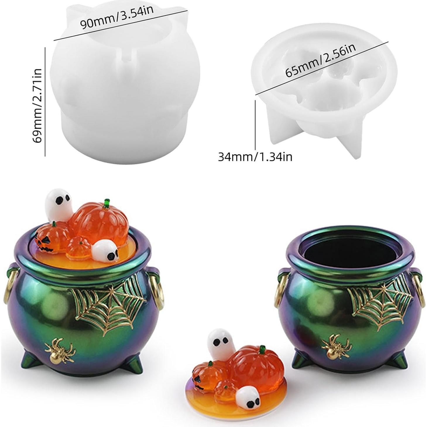 Molde de Resina de Caldero de Bruja Actvty 10.16 cm Halloween