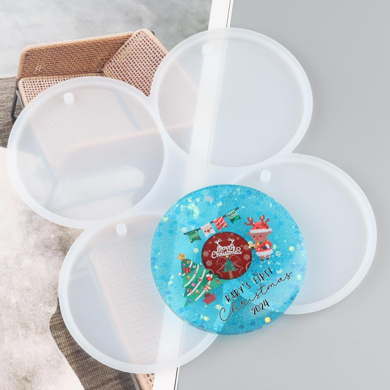 Moldes de Resina Navidad FYJS 4 Cavidades Silicona 7.62 cm